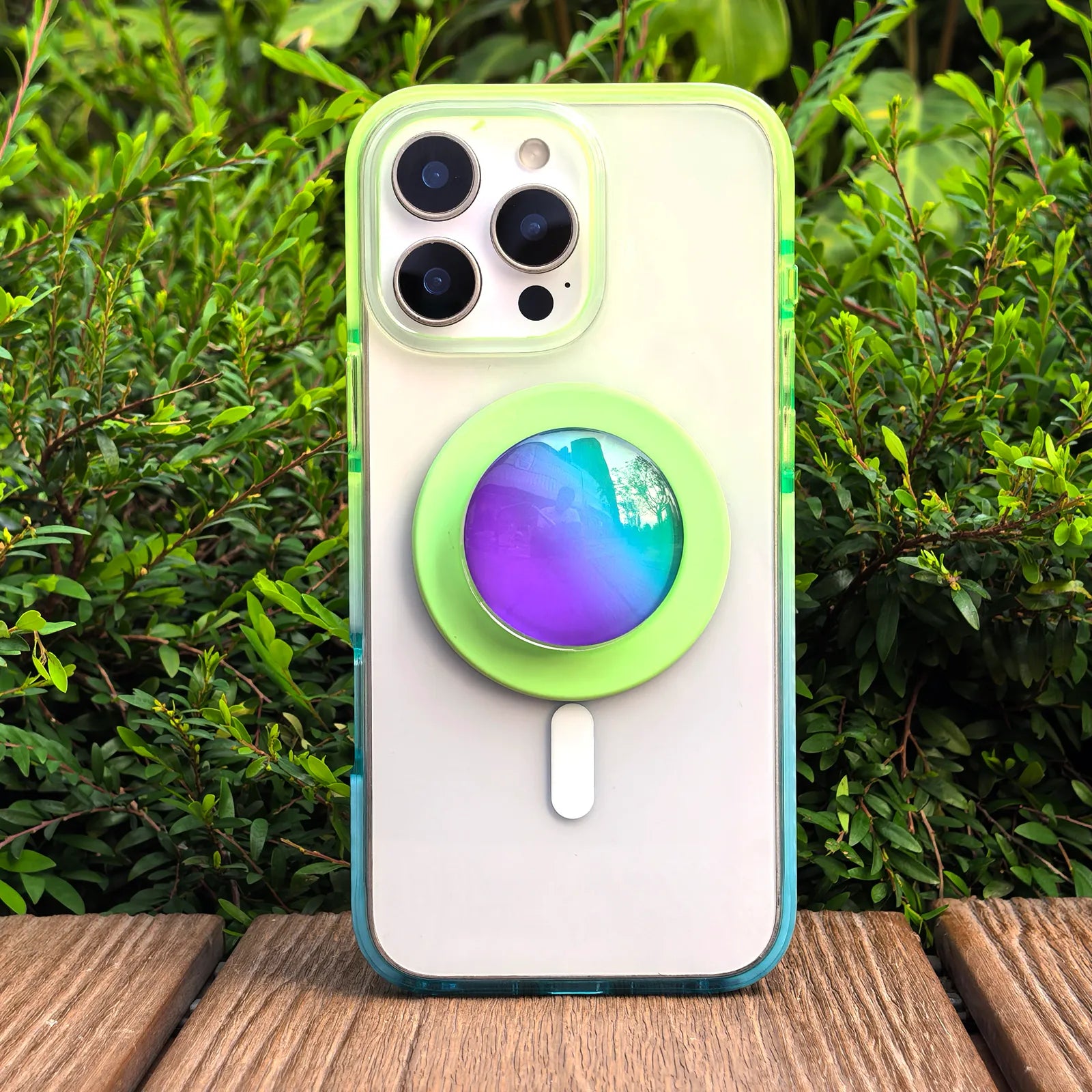 Color Clash Fantasia Blue Clear Phone Case MagSafe Grip Set