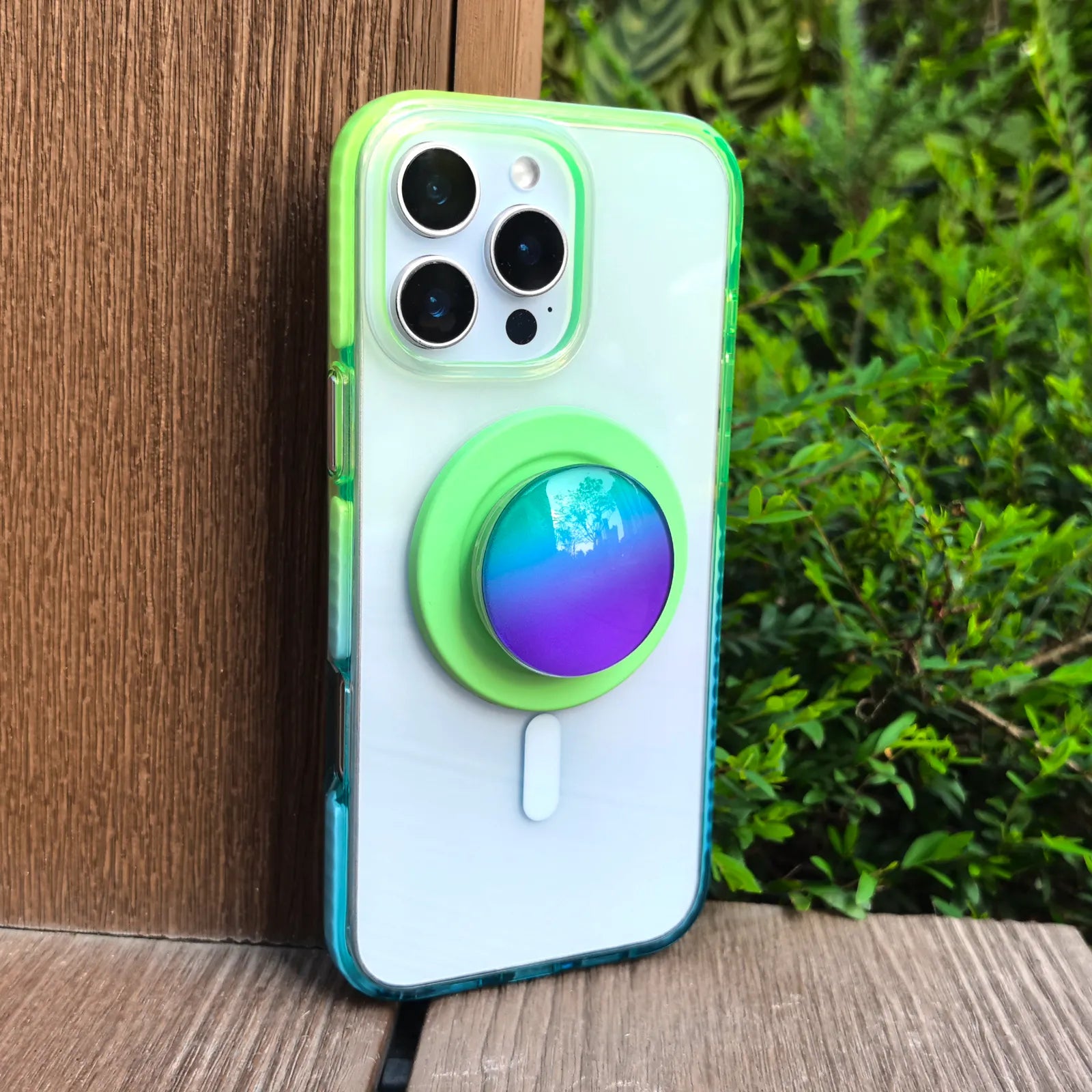 Color Clash Fantasia Blue Clear Phone Case MagSafe Grip Set