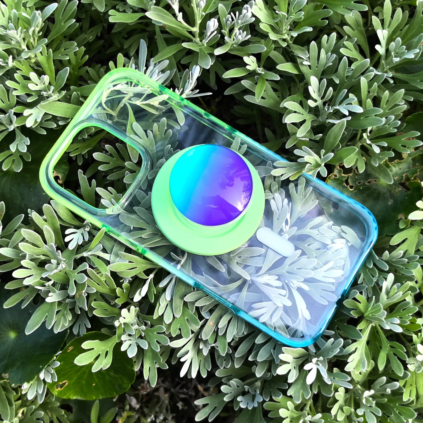 Color Clash Fantasia Blue Clear Phone Case MagSafe Grip Set