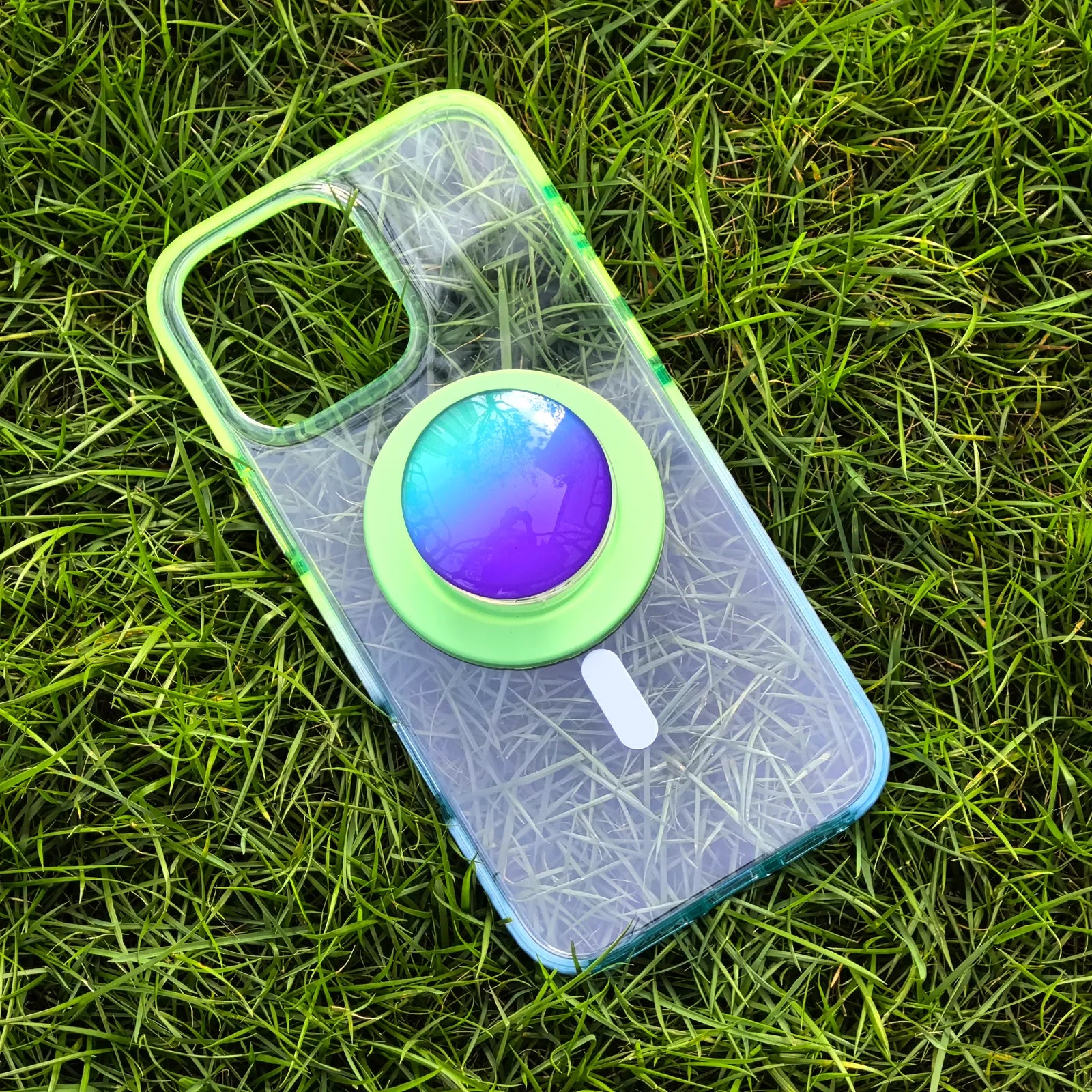 Color Clash Fantasia Blue Clear Phone Case MagSafe Grip Set