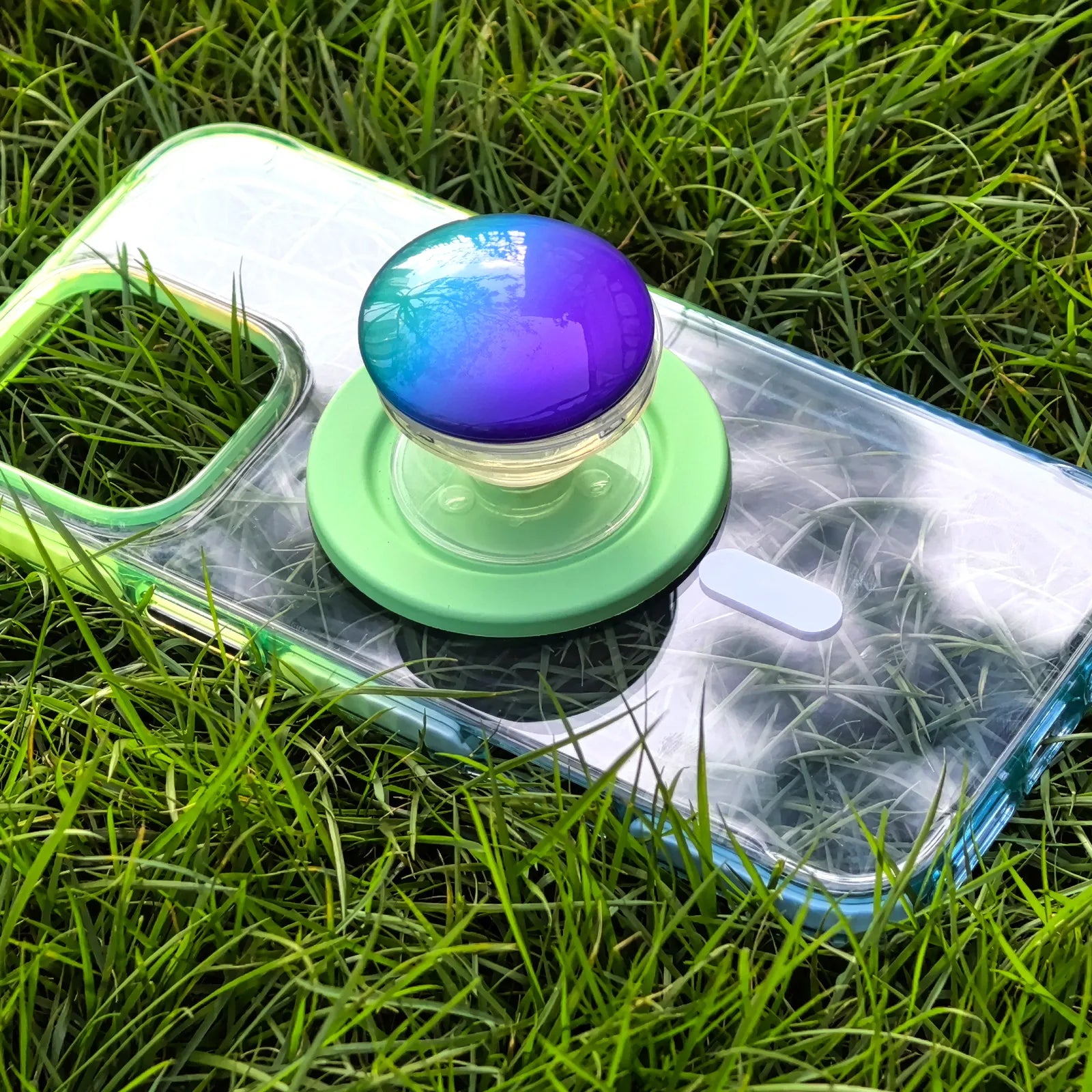 Color Clash Fantasia Blue Clear Phone Case MagSafe Grip Set