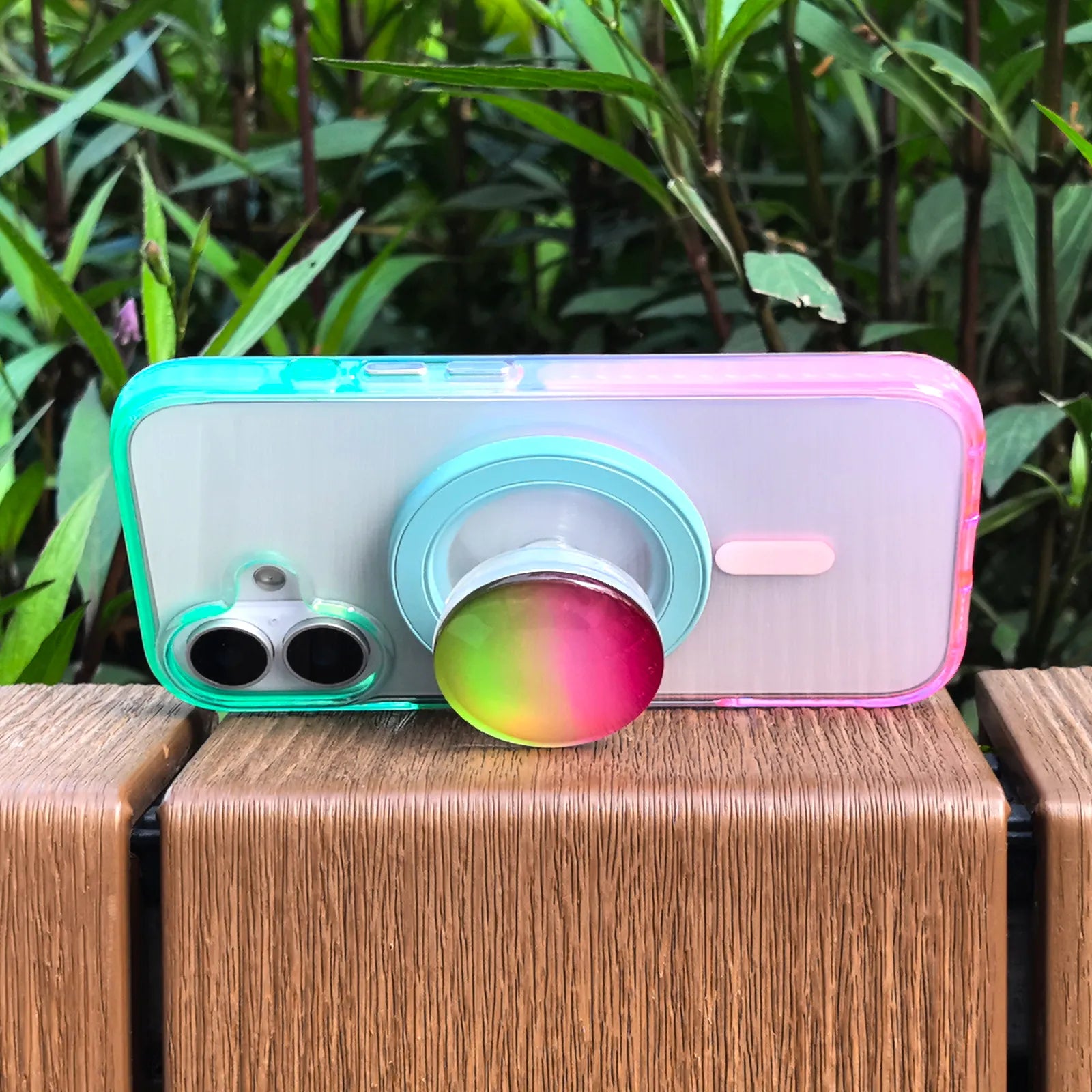 Color Clash Fantasia Clear Phone Case MagSafe Grip Set