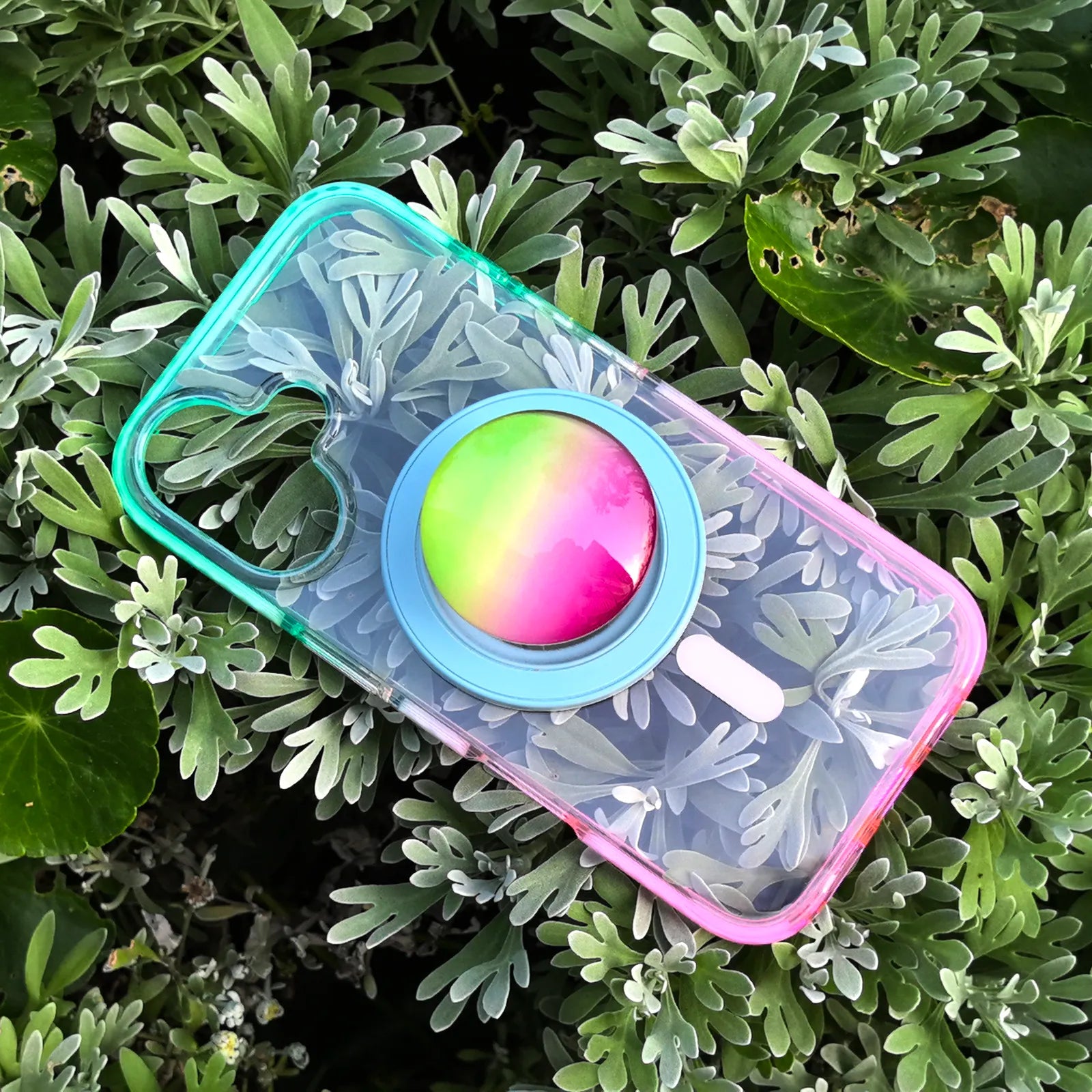 Color Clash Fantasia Clear Phone Case MagSafe Grip Set