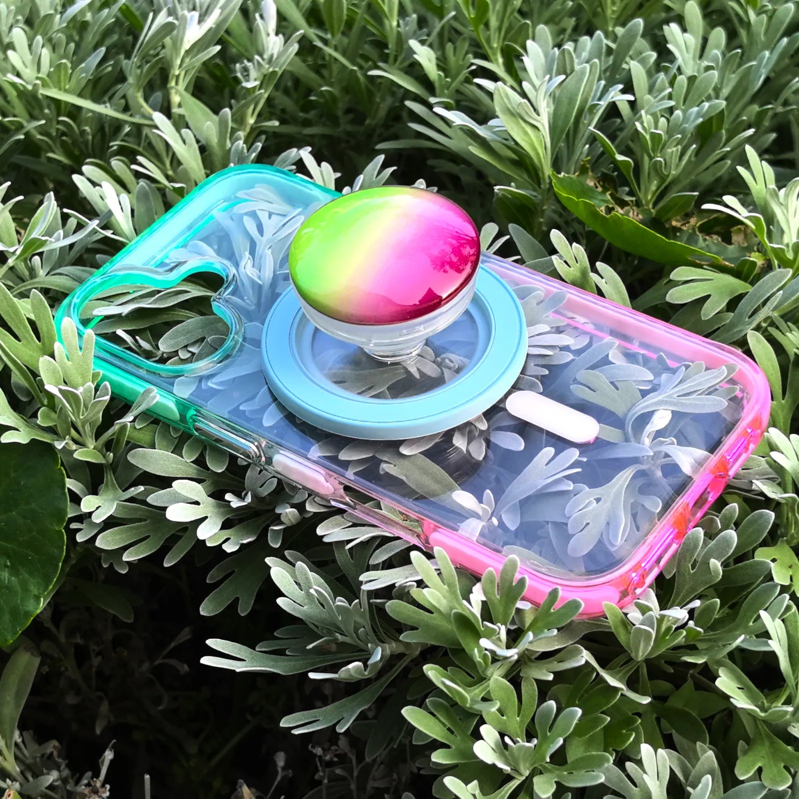 Color Clash Fantasia Clear Phone Case MagSafe Grip Set