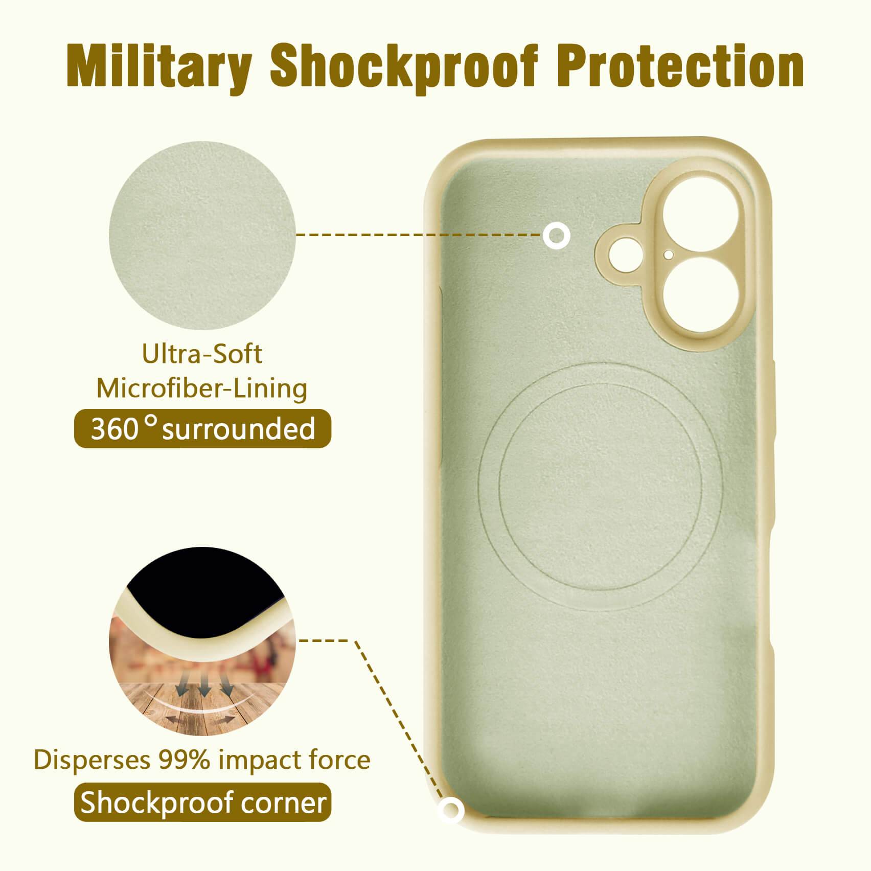 Coffee Solid Color Full Cover Phone Case