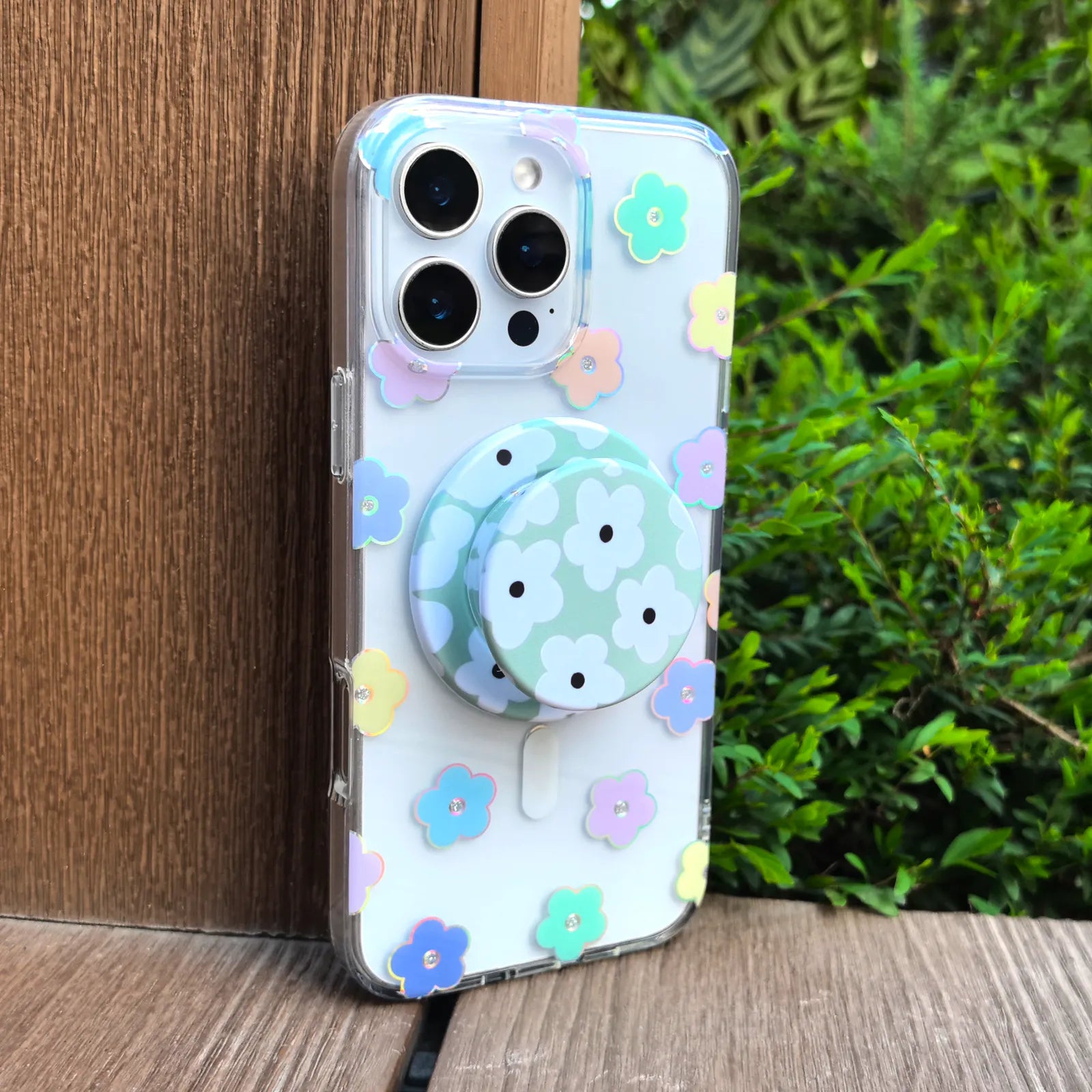 Colorful Floral Phone Case MagSafe Grip Set
