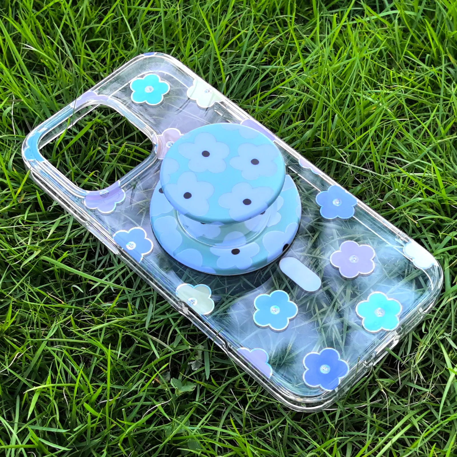 Colorful Floral Phone Case MagSafe Grip Set