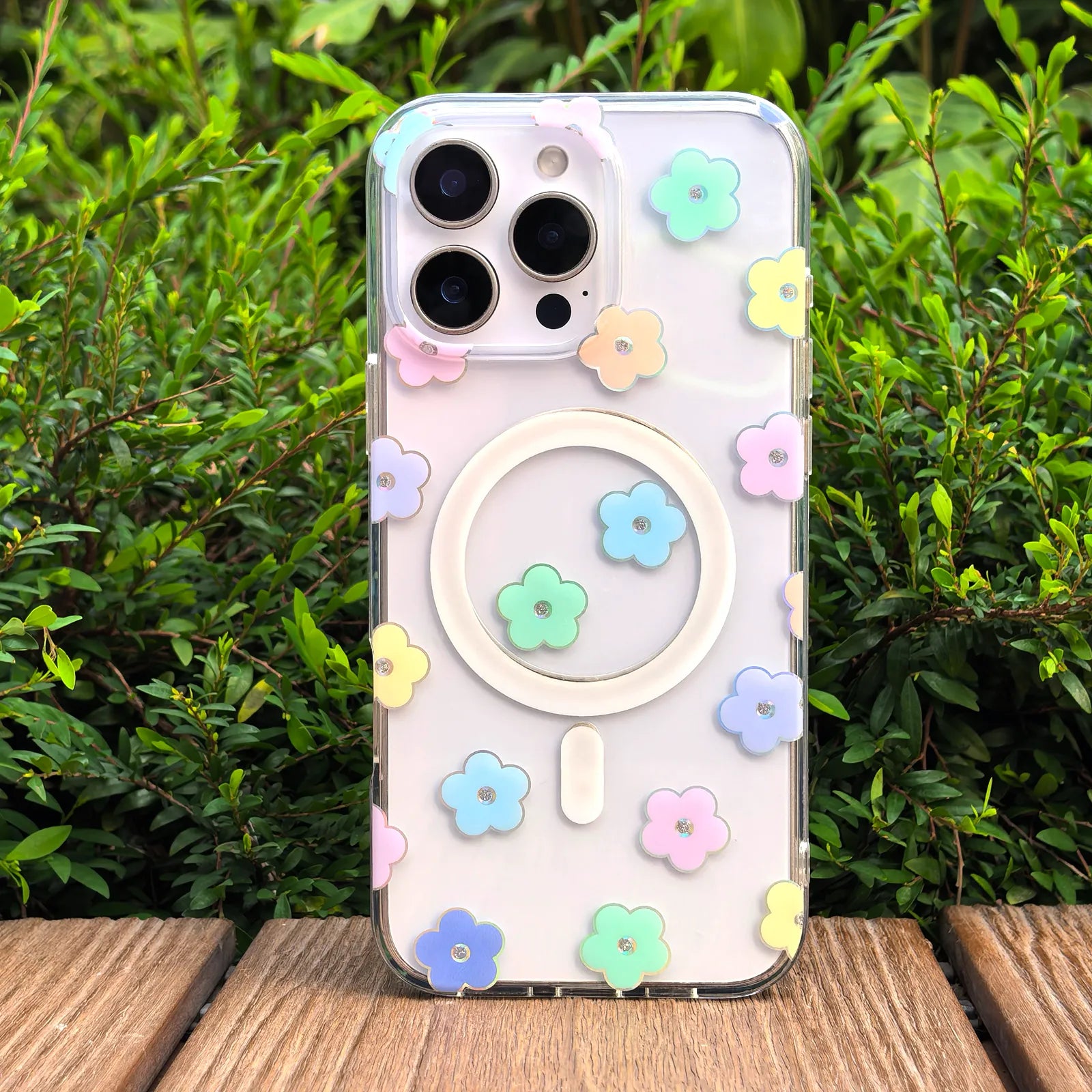 Colorful Floral Phone Case MagSafe Grip Set