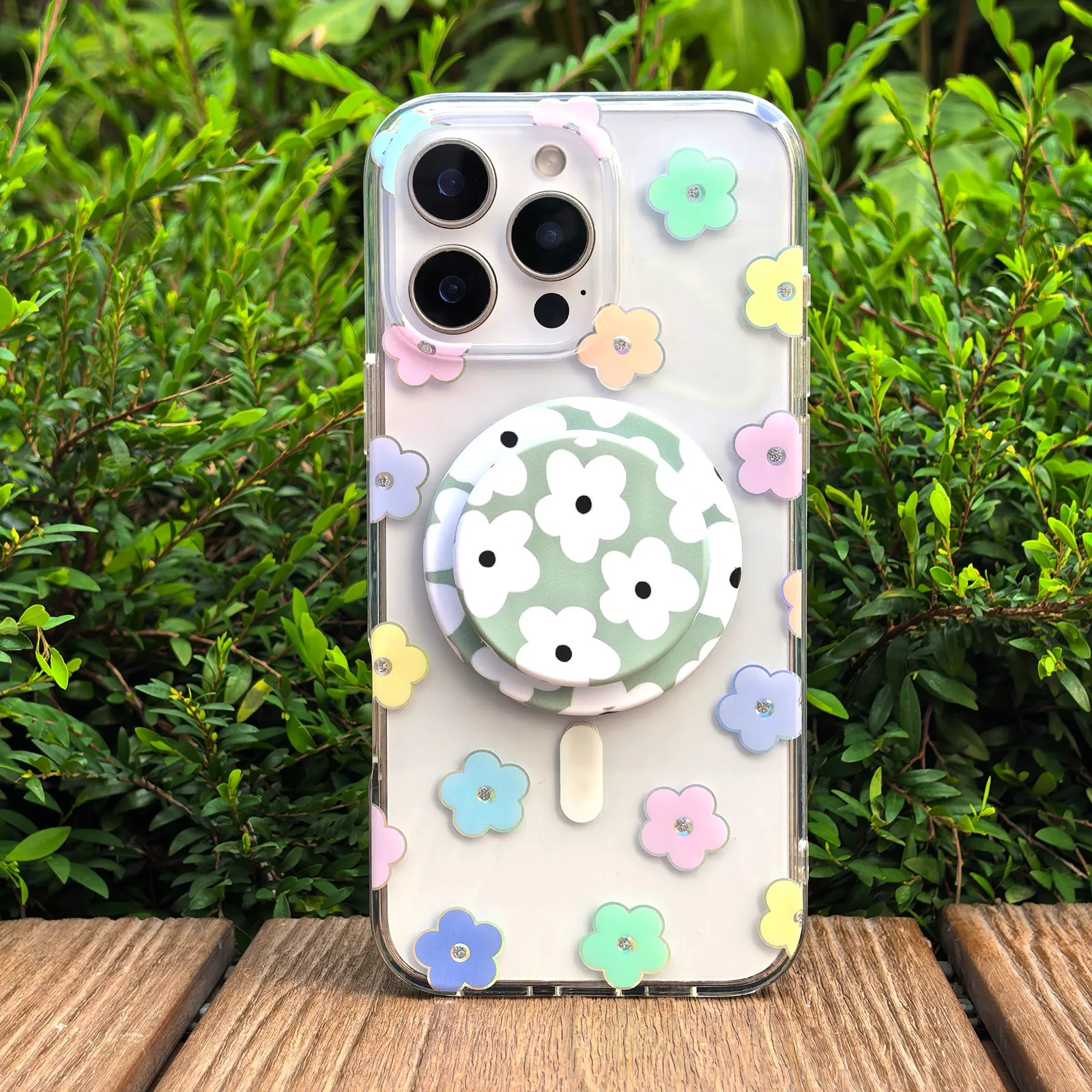 Colorful Floral Phone Case MagSafe Grip Set