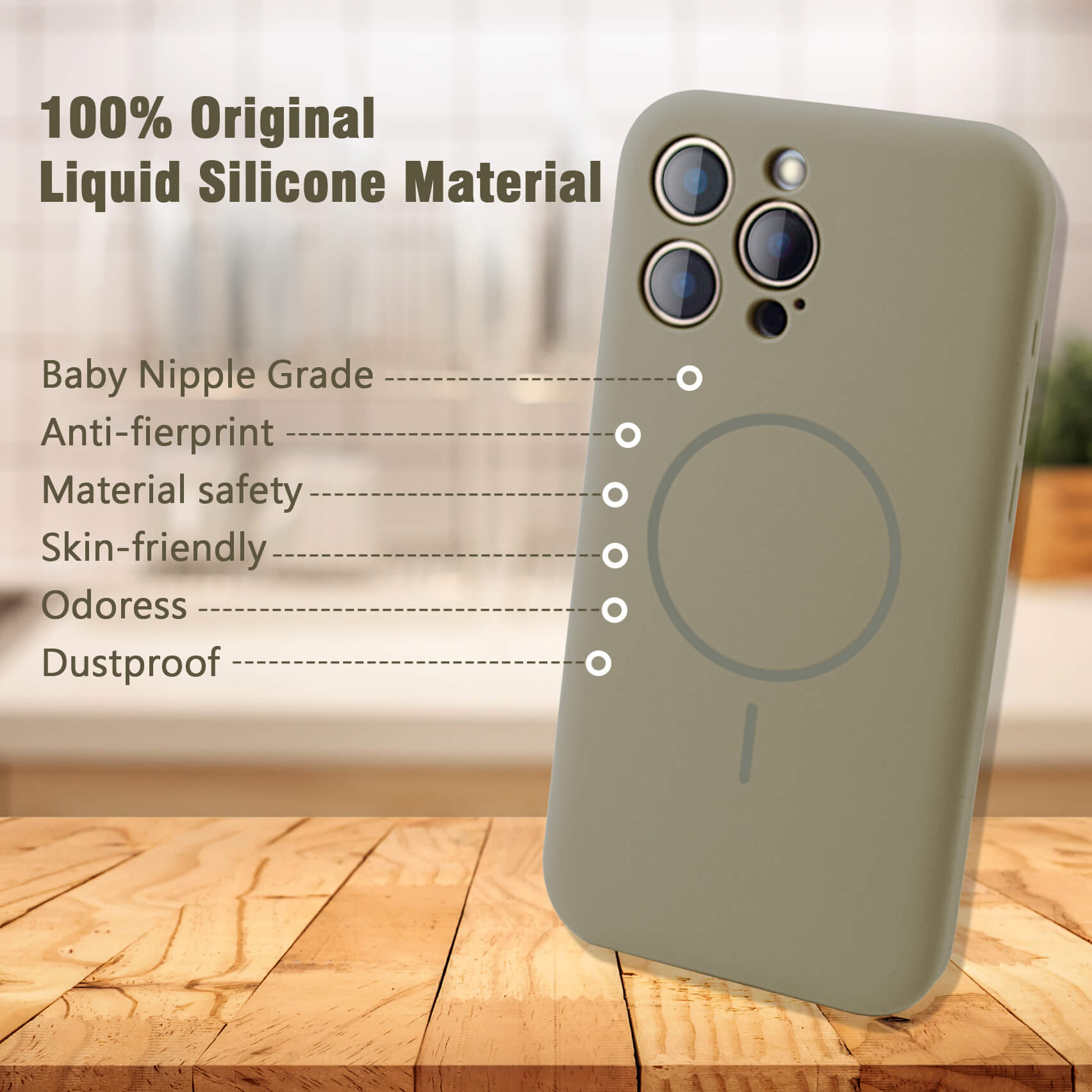 Dark Grey Solid Color Compatible with Magsafe Phone Case