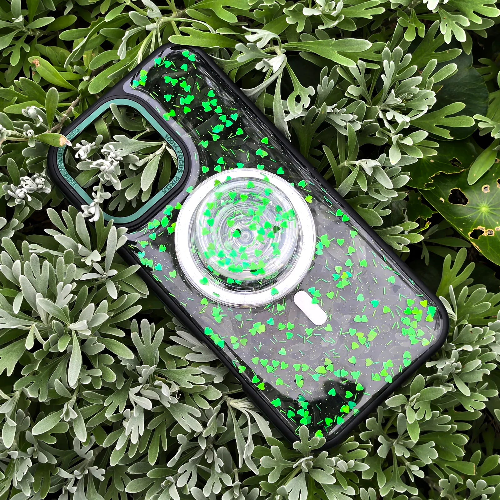 Full of Love Green Phone Case MagSafe Grip Set