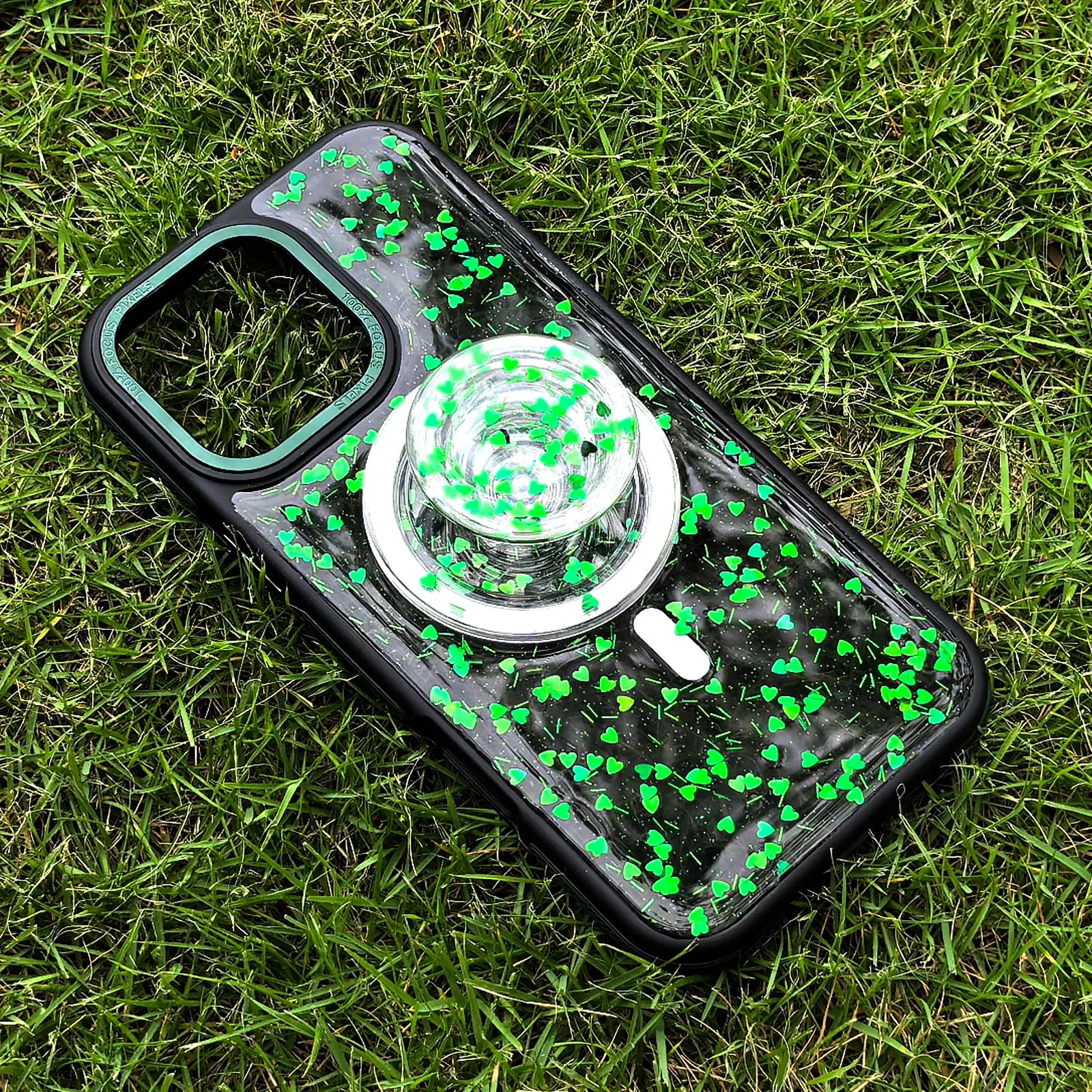 Full of Love Green Phone Case MagSafe Grip Set