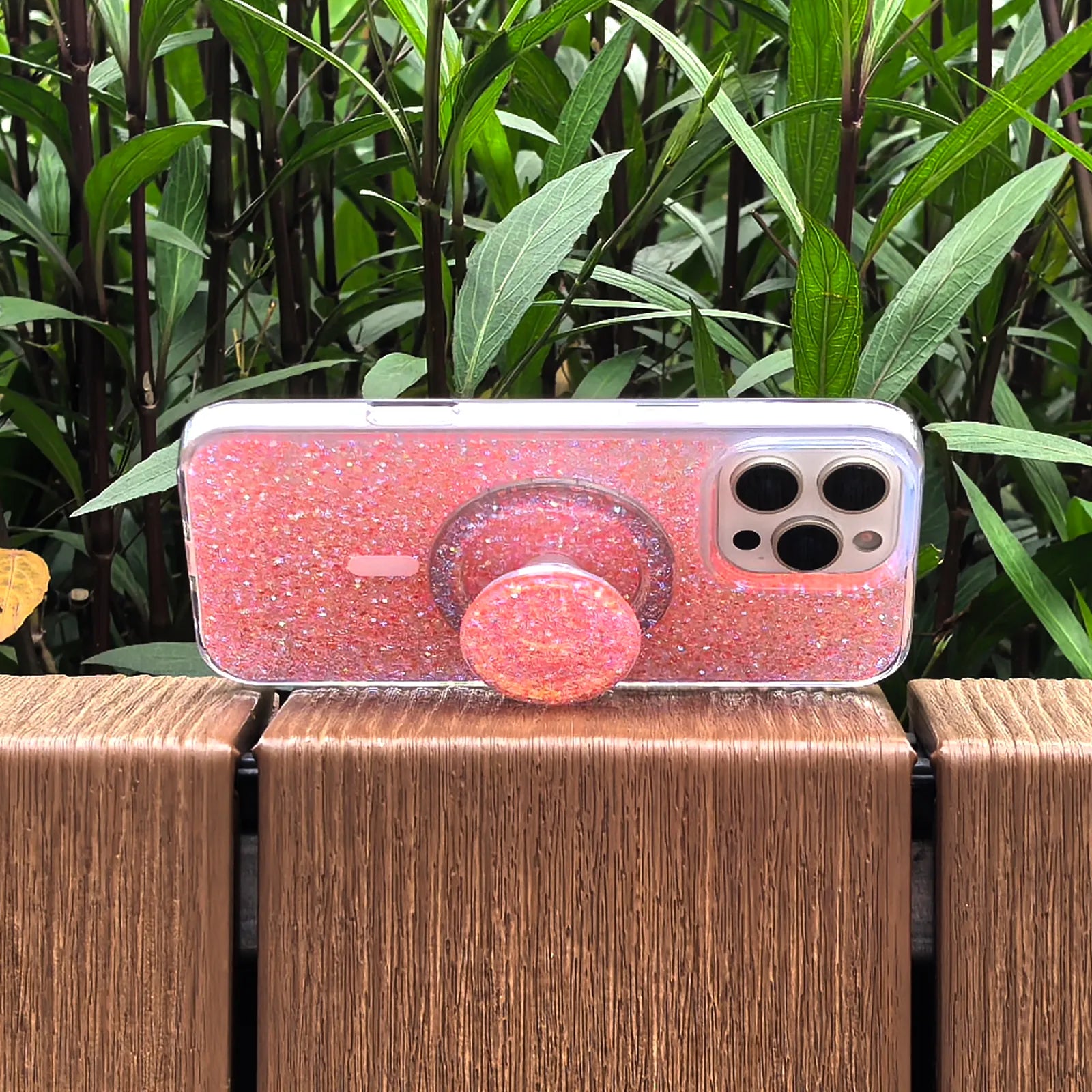 Glitter Pink Phone Case MagSafe Grip Set