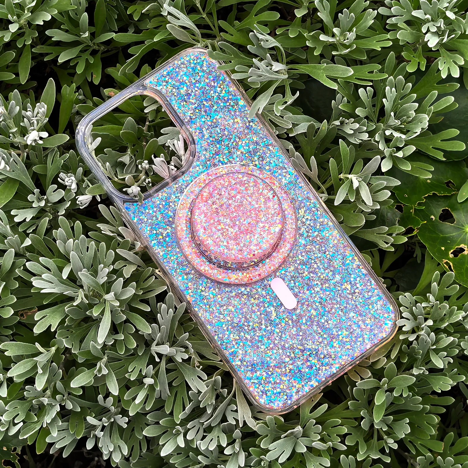 Glitter Pink Phone Case MagSafe Grip Set