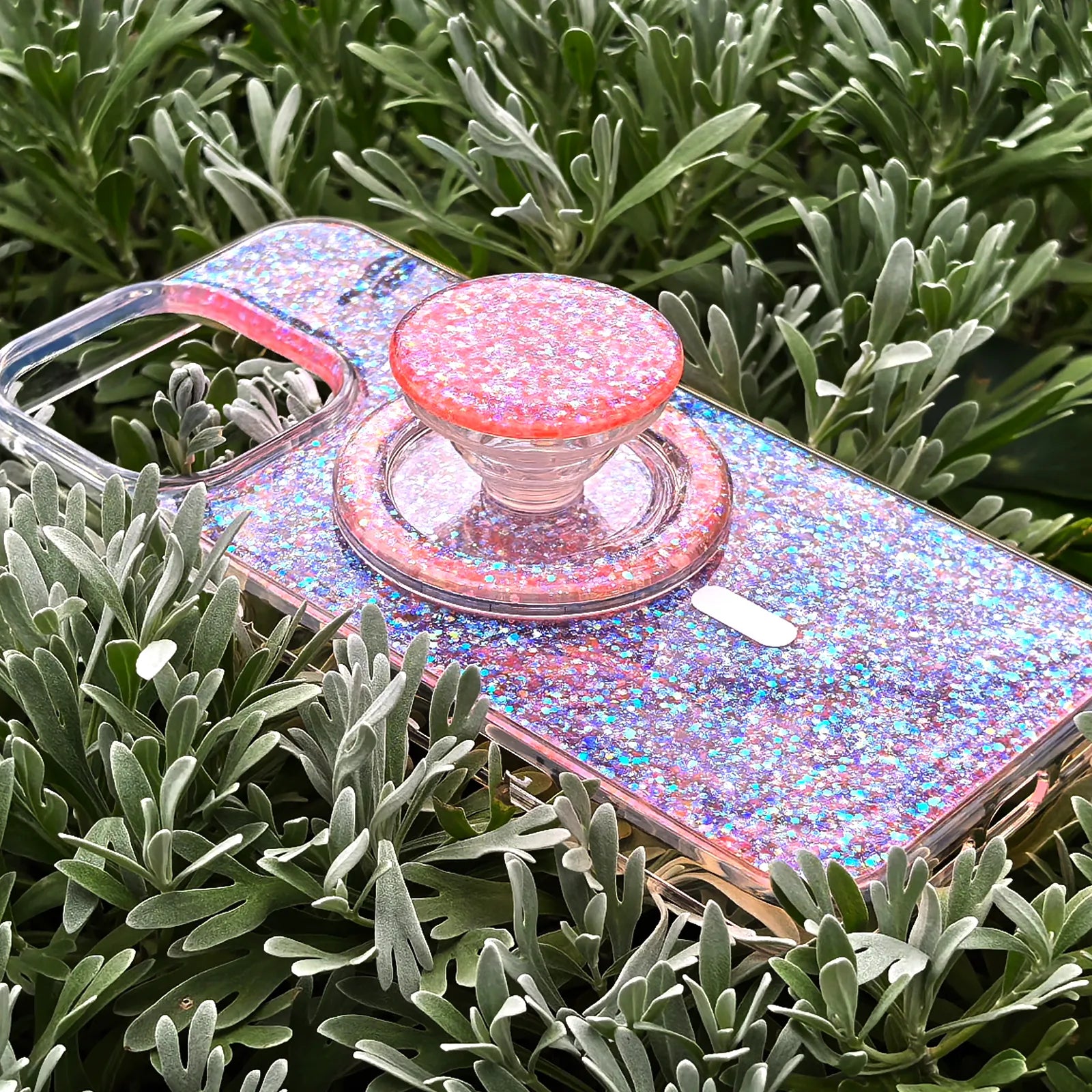 Glitter Pink Phone Case MagSafe Grip Set