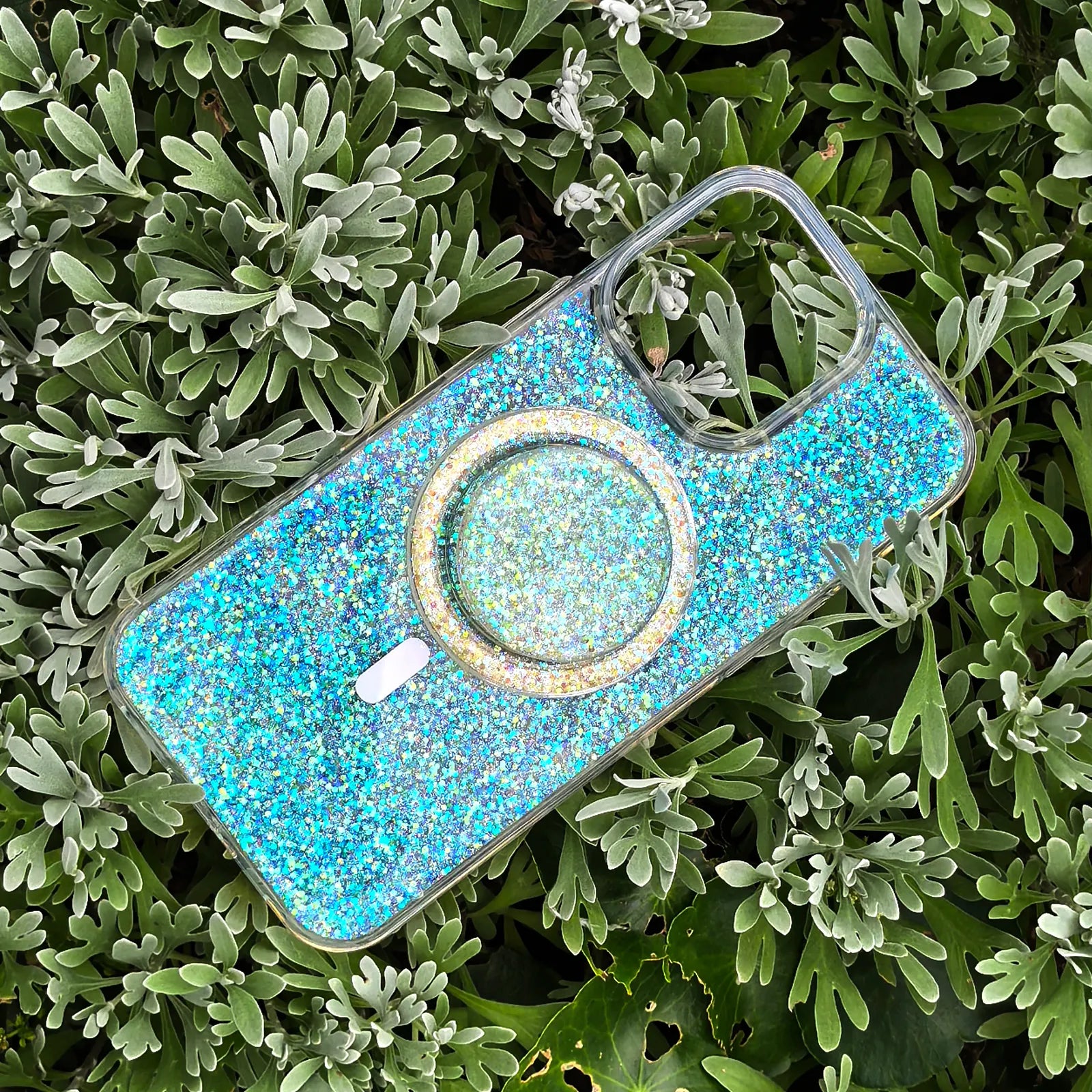 Glitter Green Phone Case MagSafe Grip Set