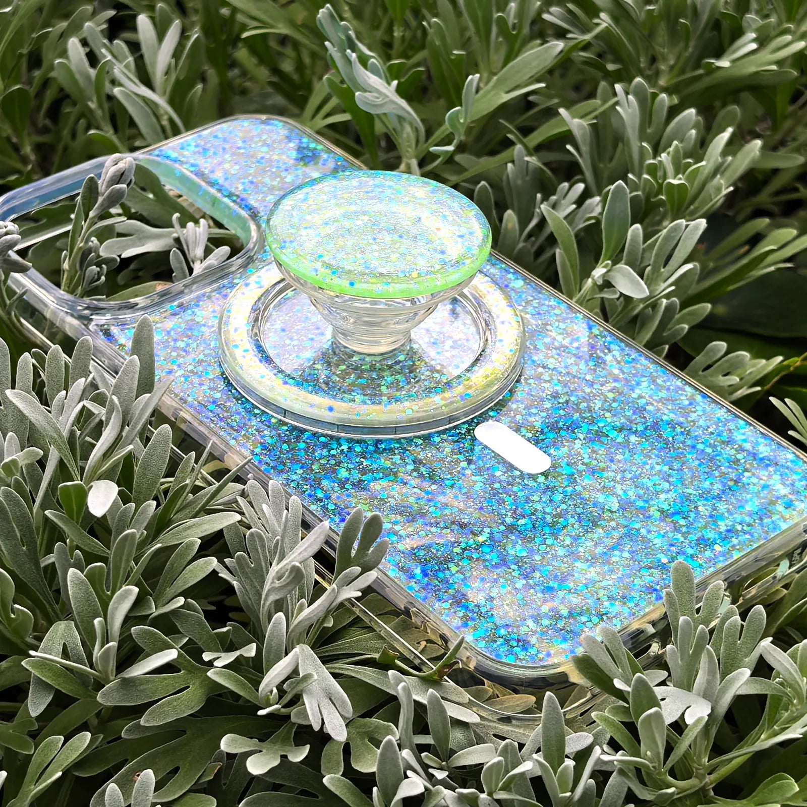 Glitter Green Phone Case MagSafe Grip Set