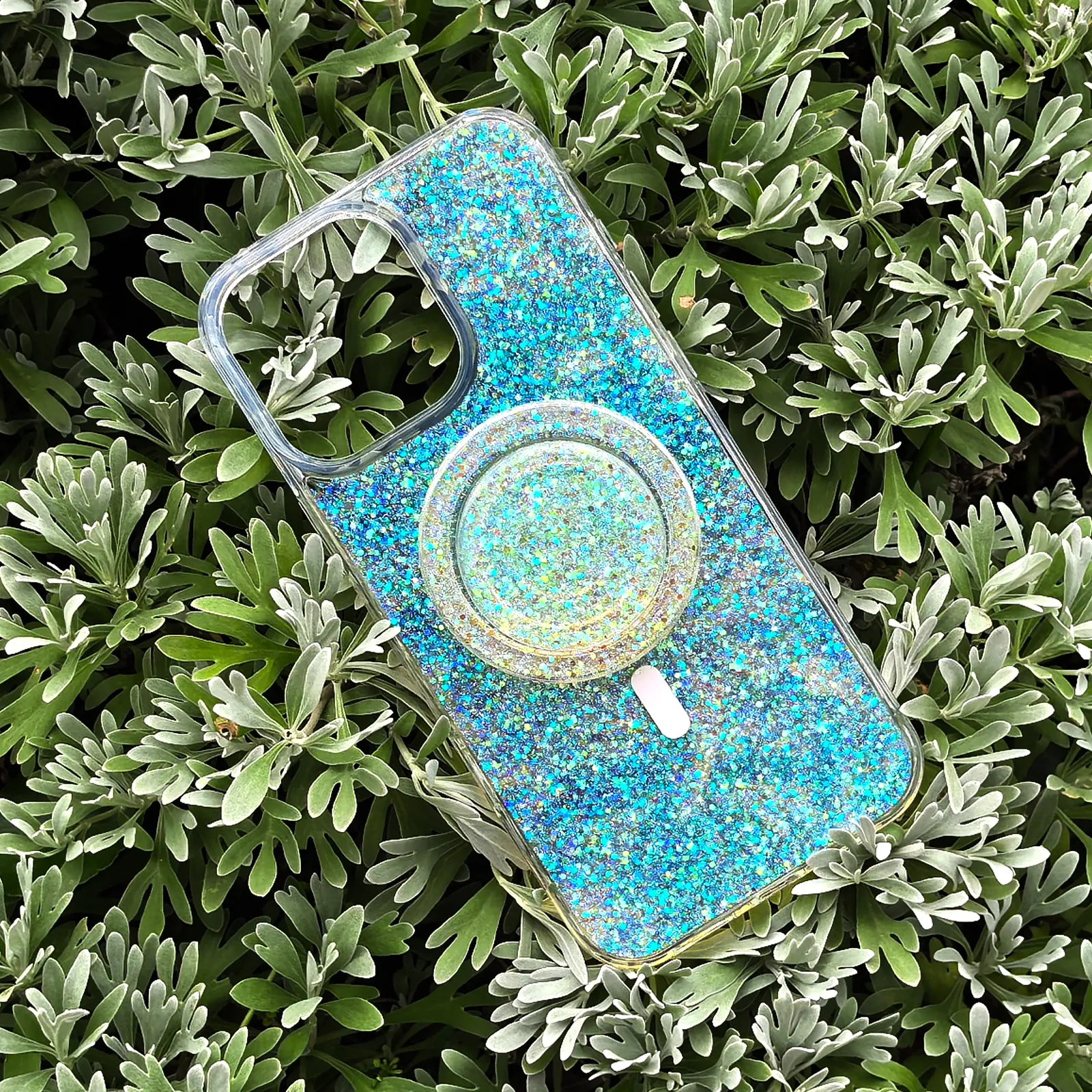 Glitter Green Phone Case MagSafe Grip Set