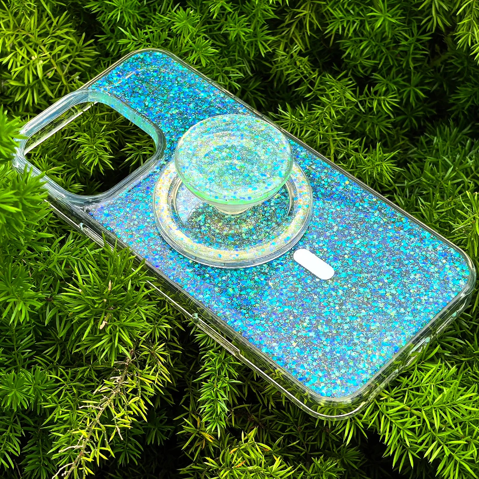 Glitter Green Phone Case MagSafe Grip Set