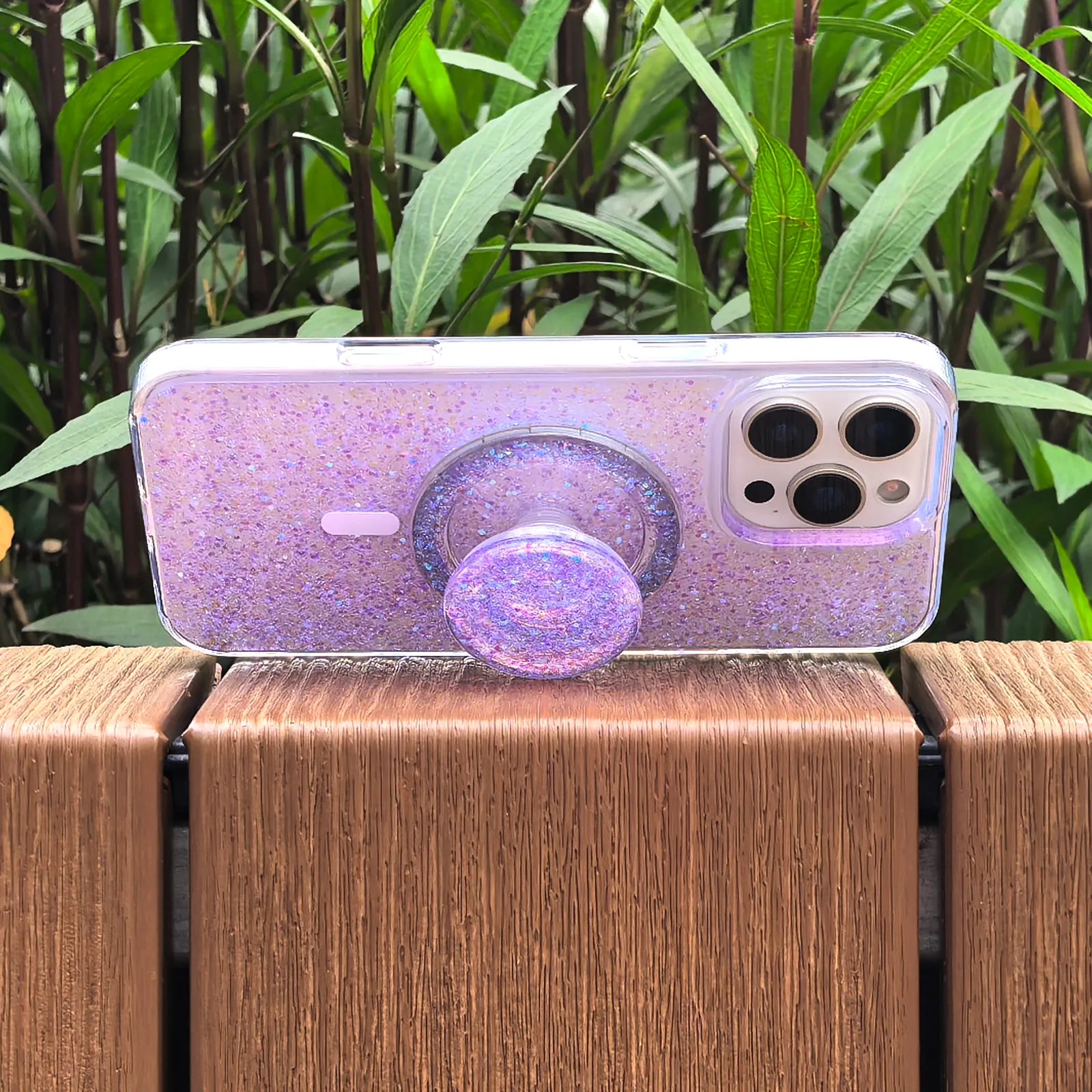 Glitter Purple Phone Case MagSafe Grip Set