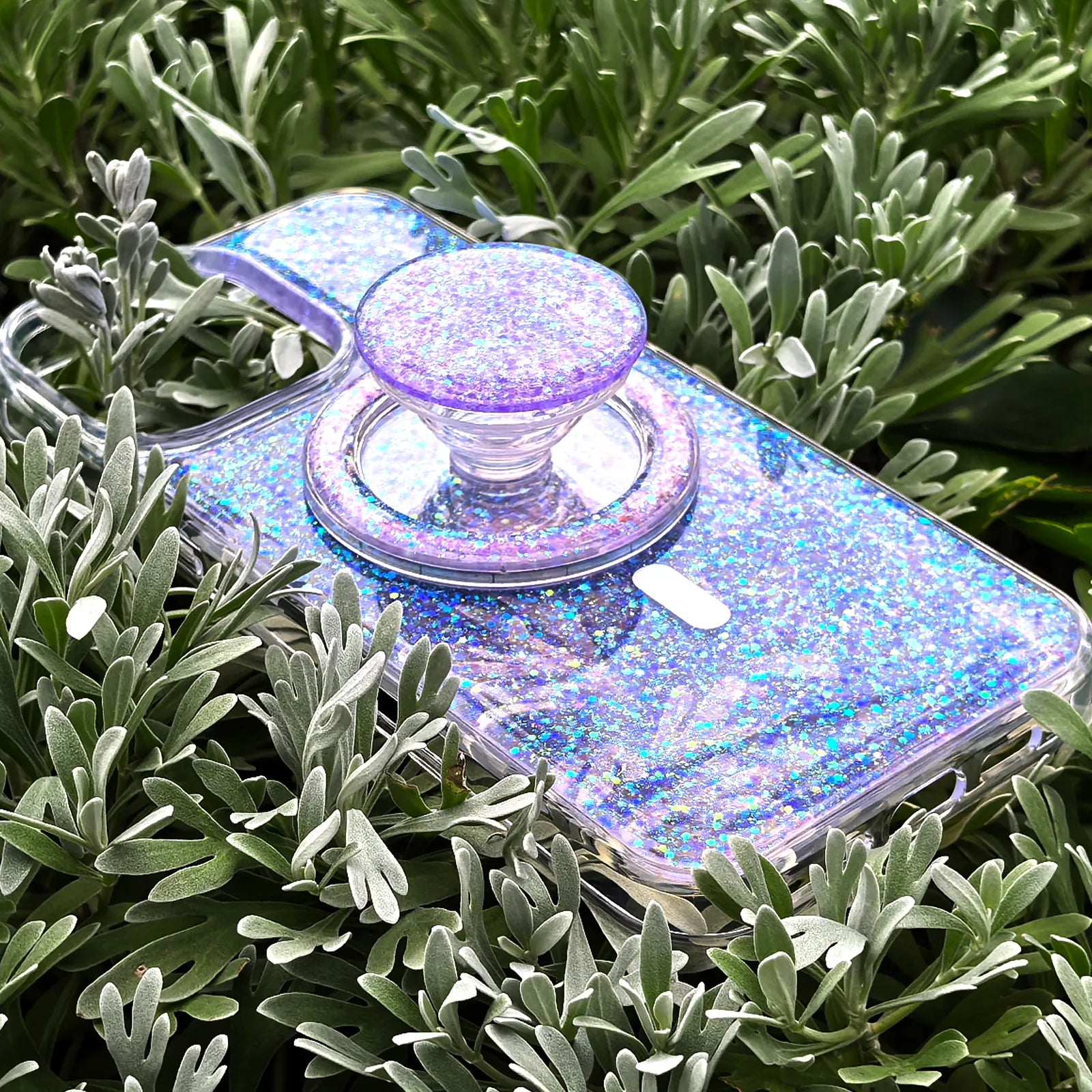 Glitter Purple Phone Case MagSafe Grip Set