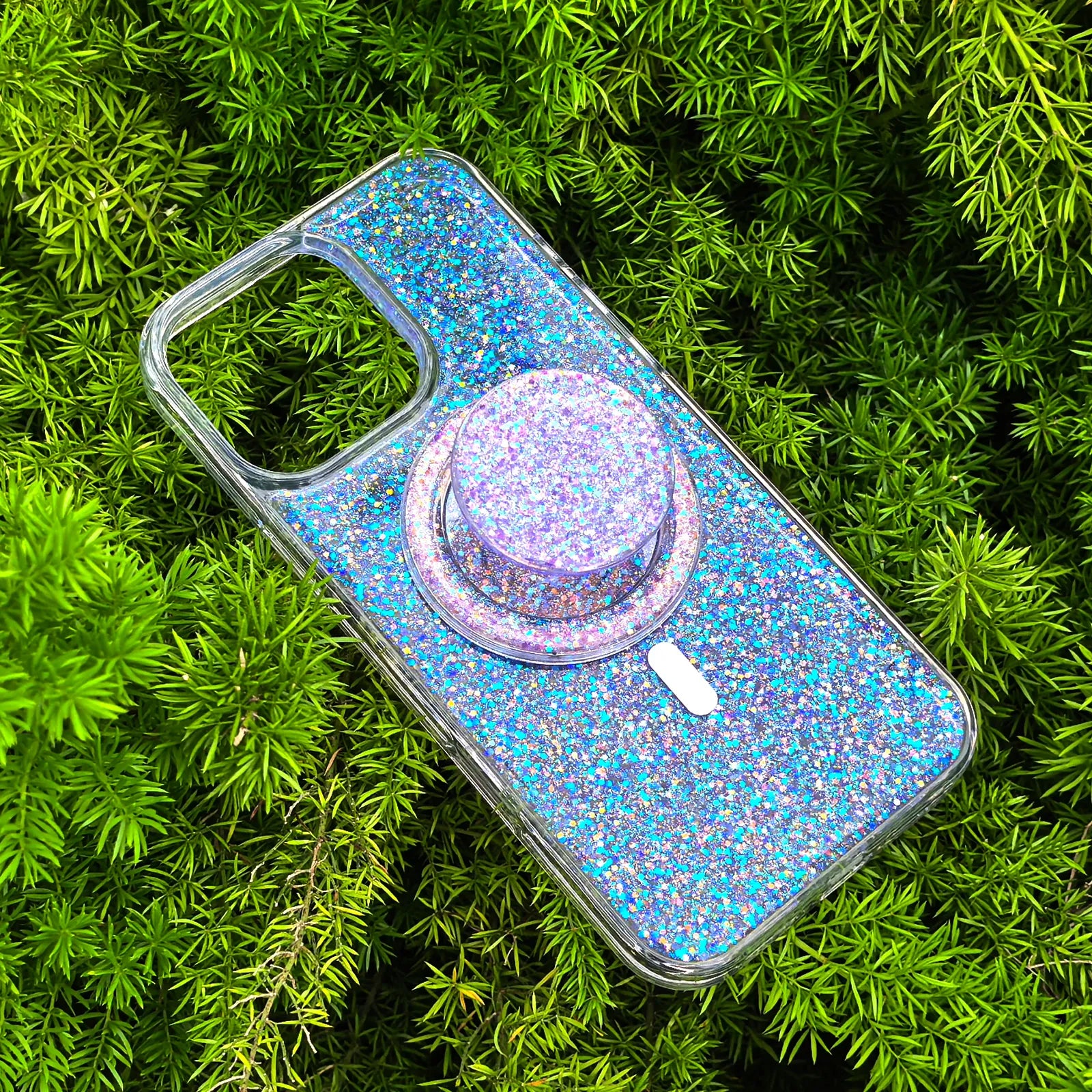 Glitter Purple Phone Case MagSafe Grip Set