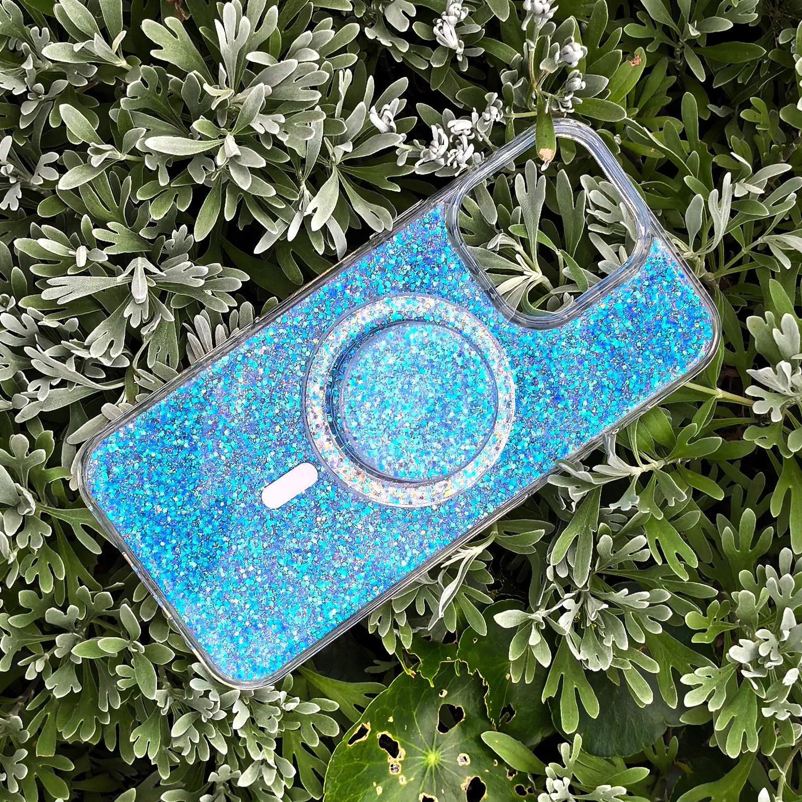 Glitter Blue Phone Case MagSafe Grip Set