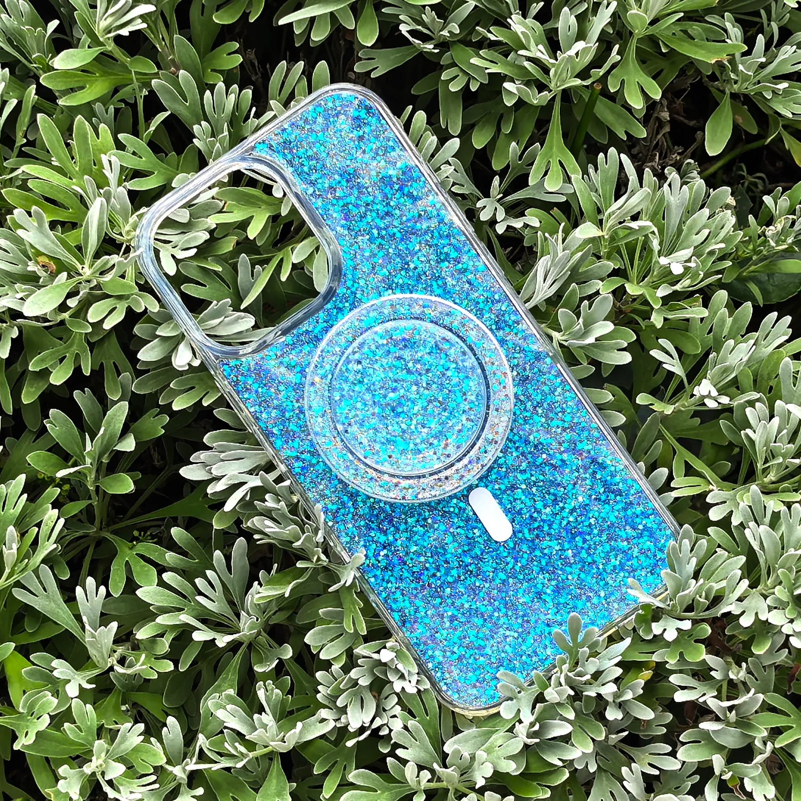 Glitter Blue Phone Case MagSafe Grip Set
