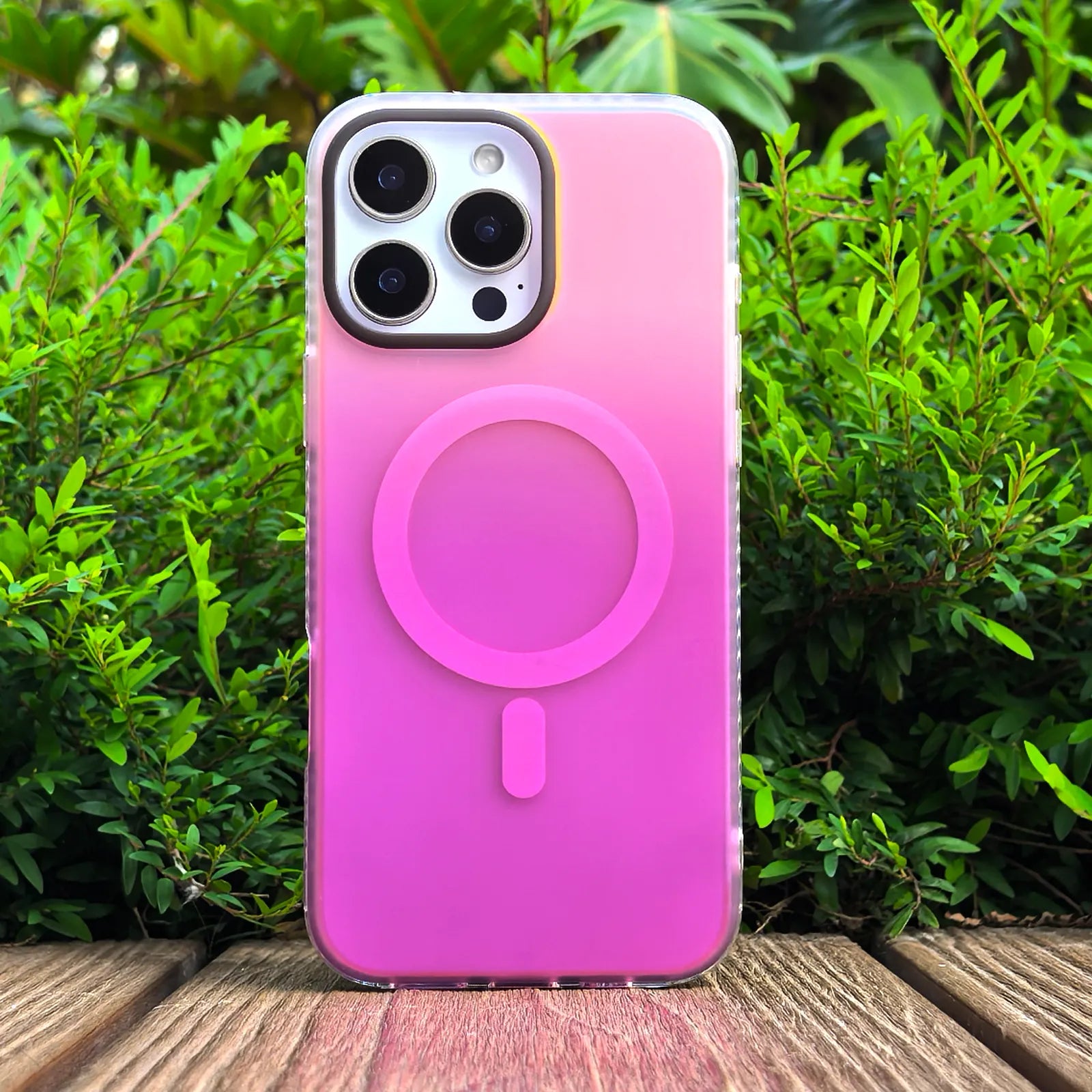 Laser Dazzling Rose Red Phone Case MagSafe Grip Set