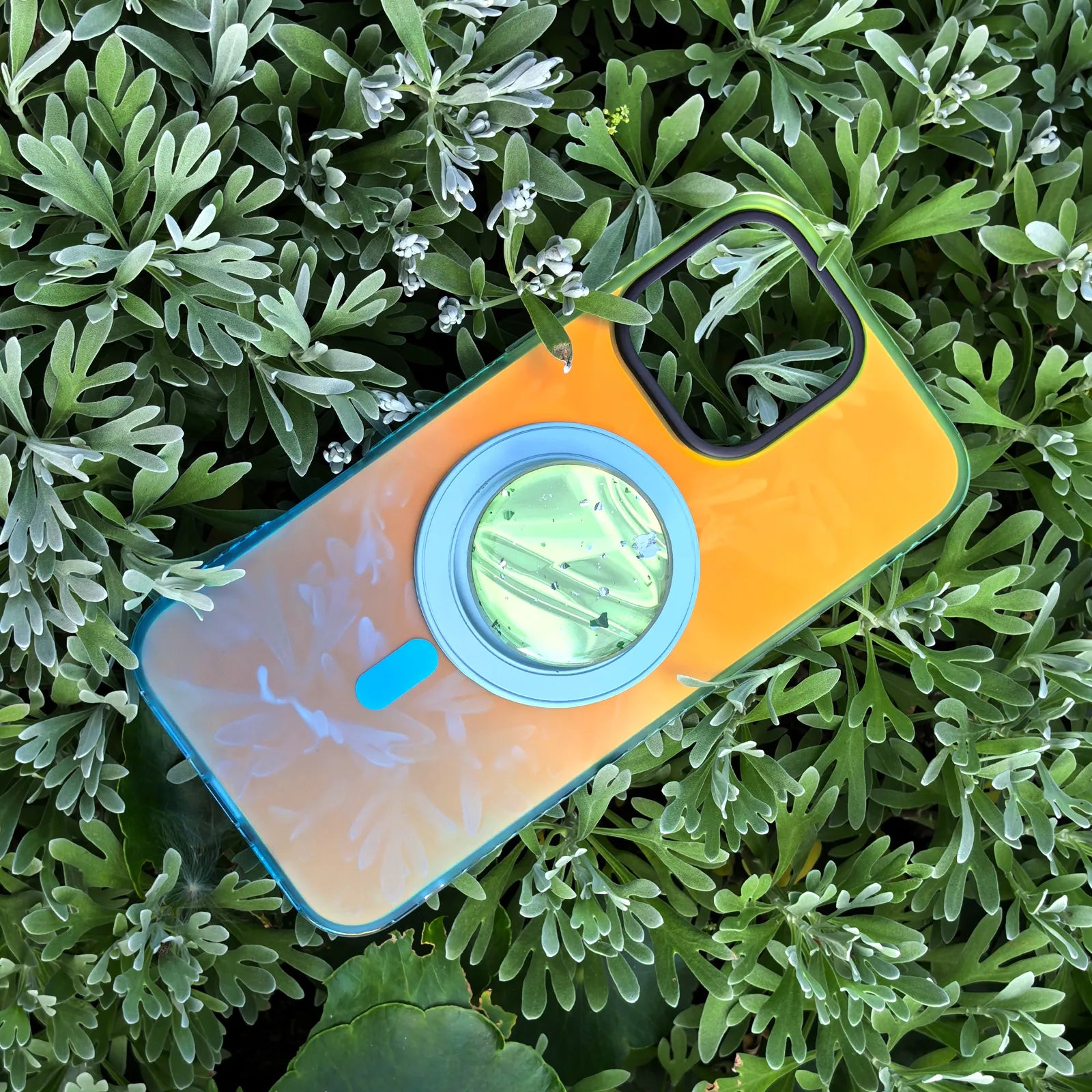 Laser Dazzling Green & Blue Phone Case MagSafe Grip Set