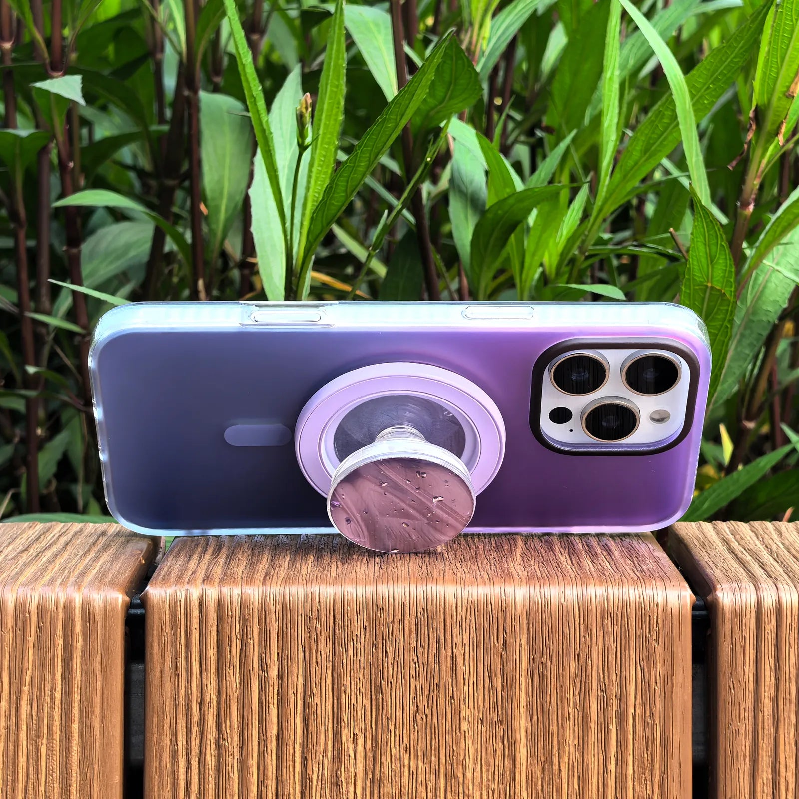 Laser Dazzling Purple&Blue Phone Case MagSafe Grip Set
