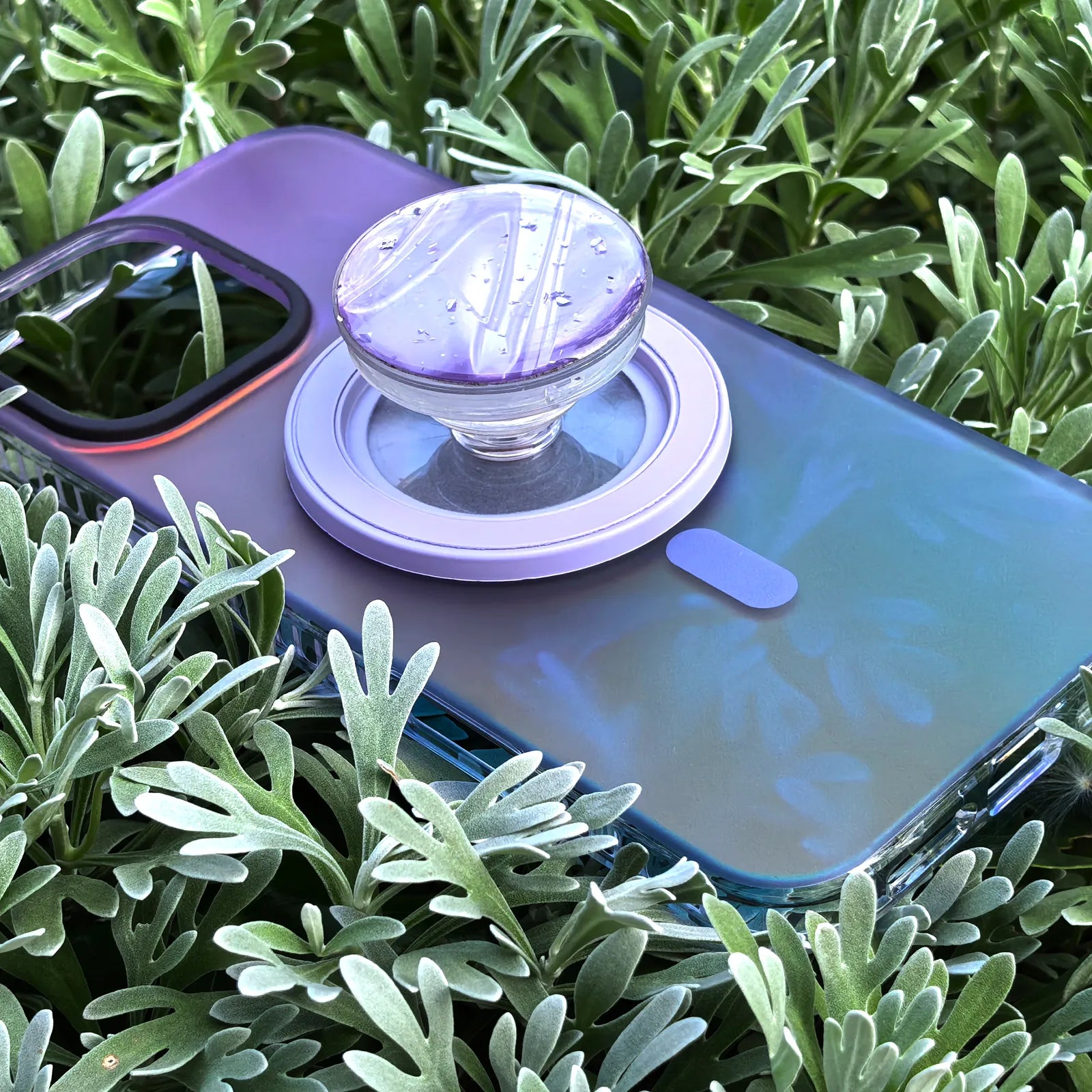 Laser Dazzling Purple&Blue Phone Case MagSafe Grip Set