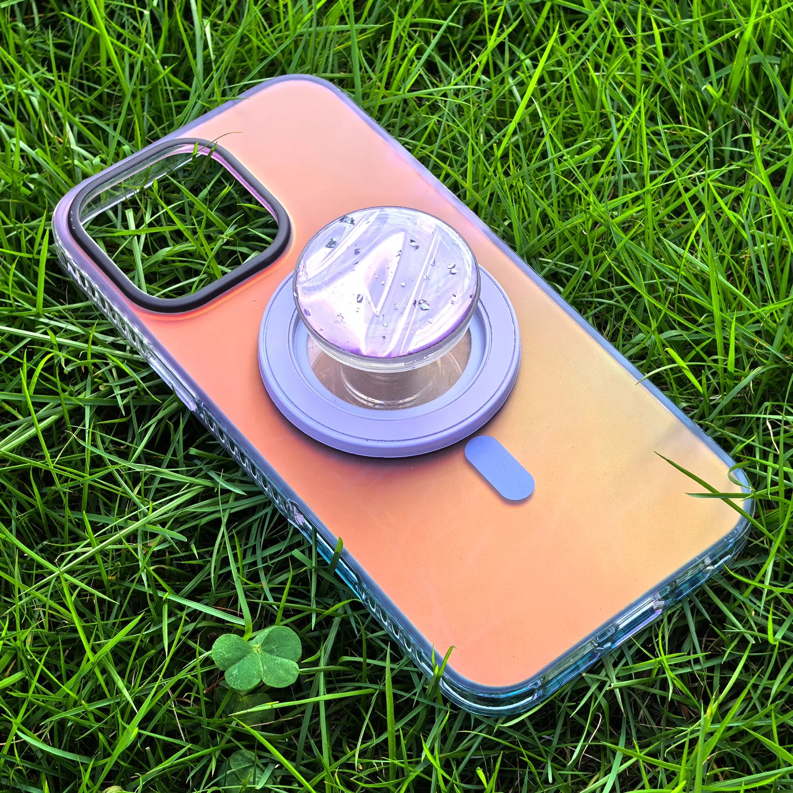 Laser Dazzling Purple&Blue Phone Case MagSafe Grip Set