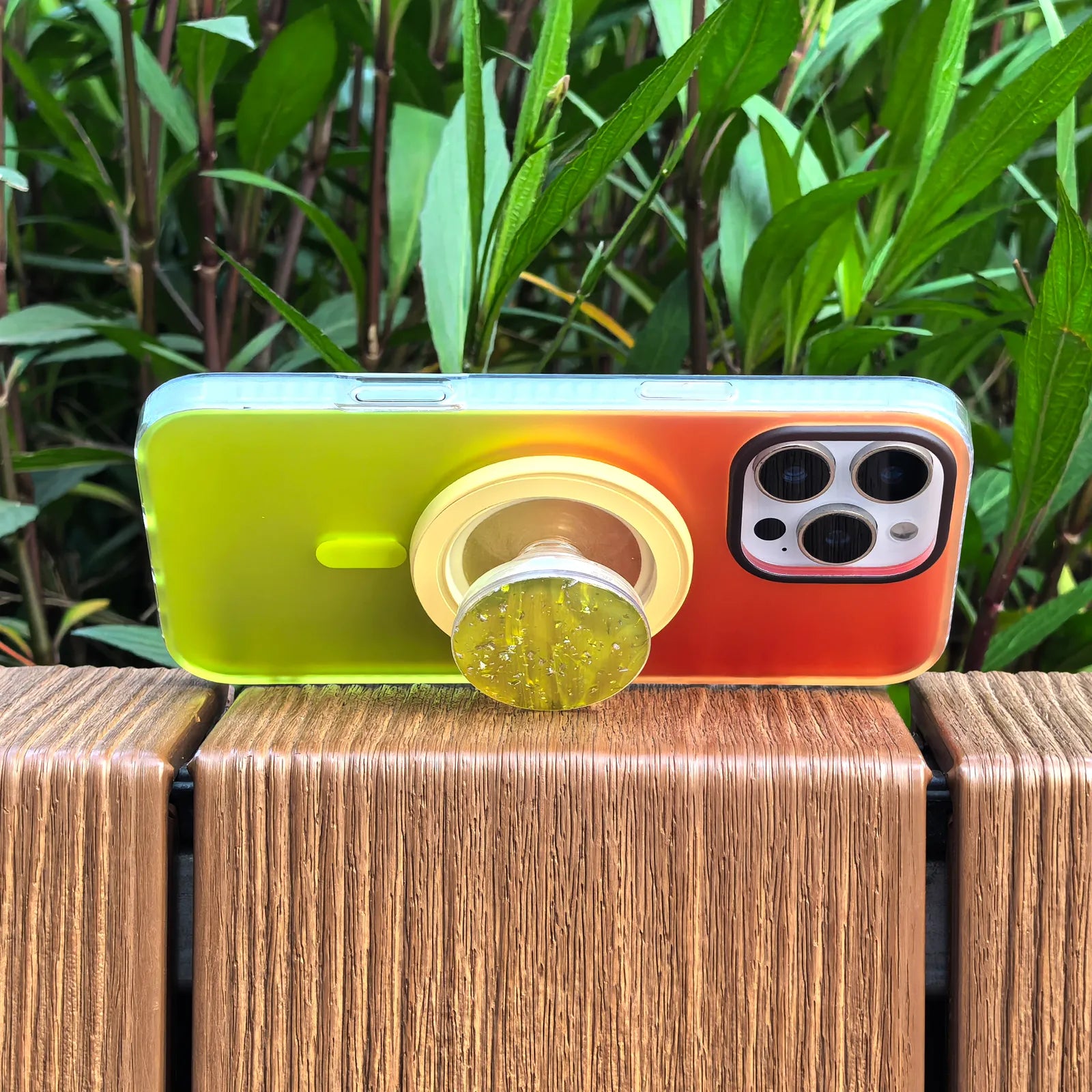 Laser Dazzling Orange&Yellow Phone Case MagSafe Grip Set