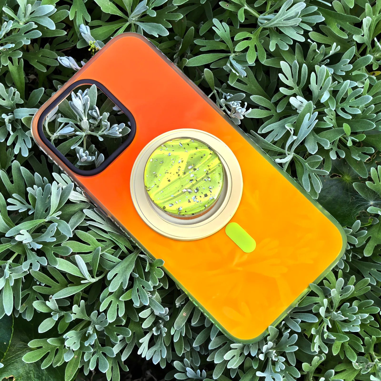 Laser Dazzling Orange&Yellow Phone Case MagSafe Grip Set