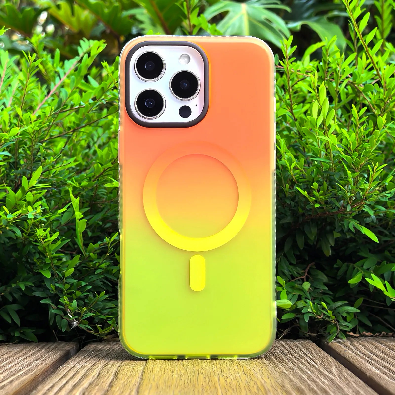 Laser Dazzling Orange&Yellow Phone Case MagSafe Grip Set