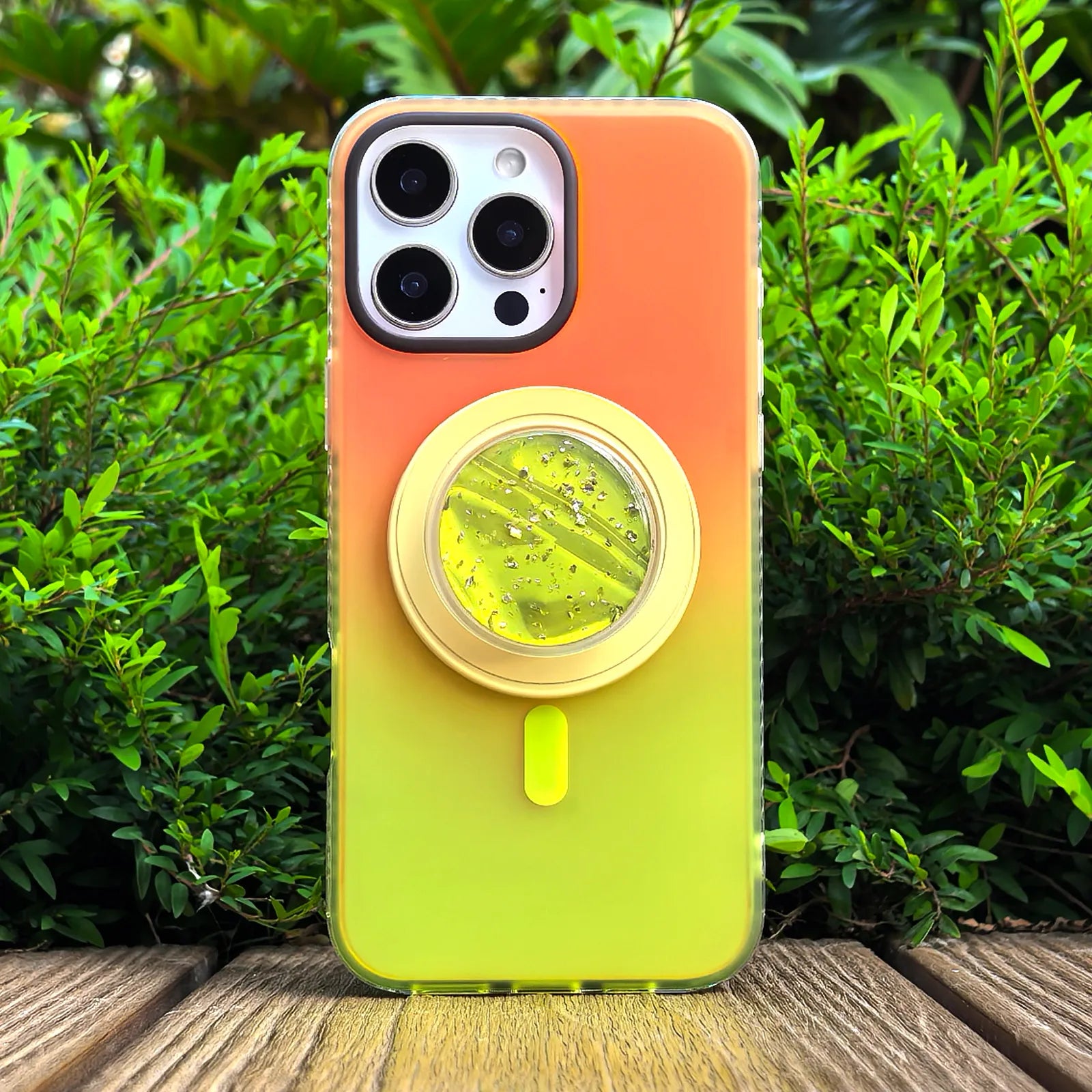 Laser Dazzling Orange&Yellow Phone Case MagSafe Grip Set