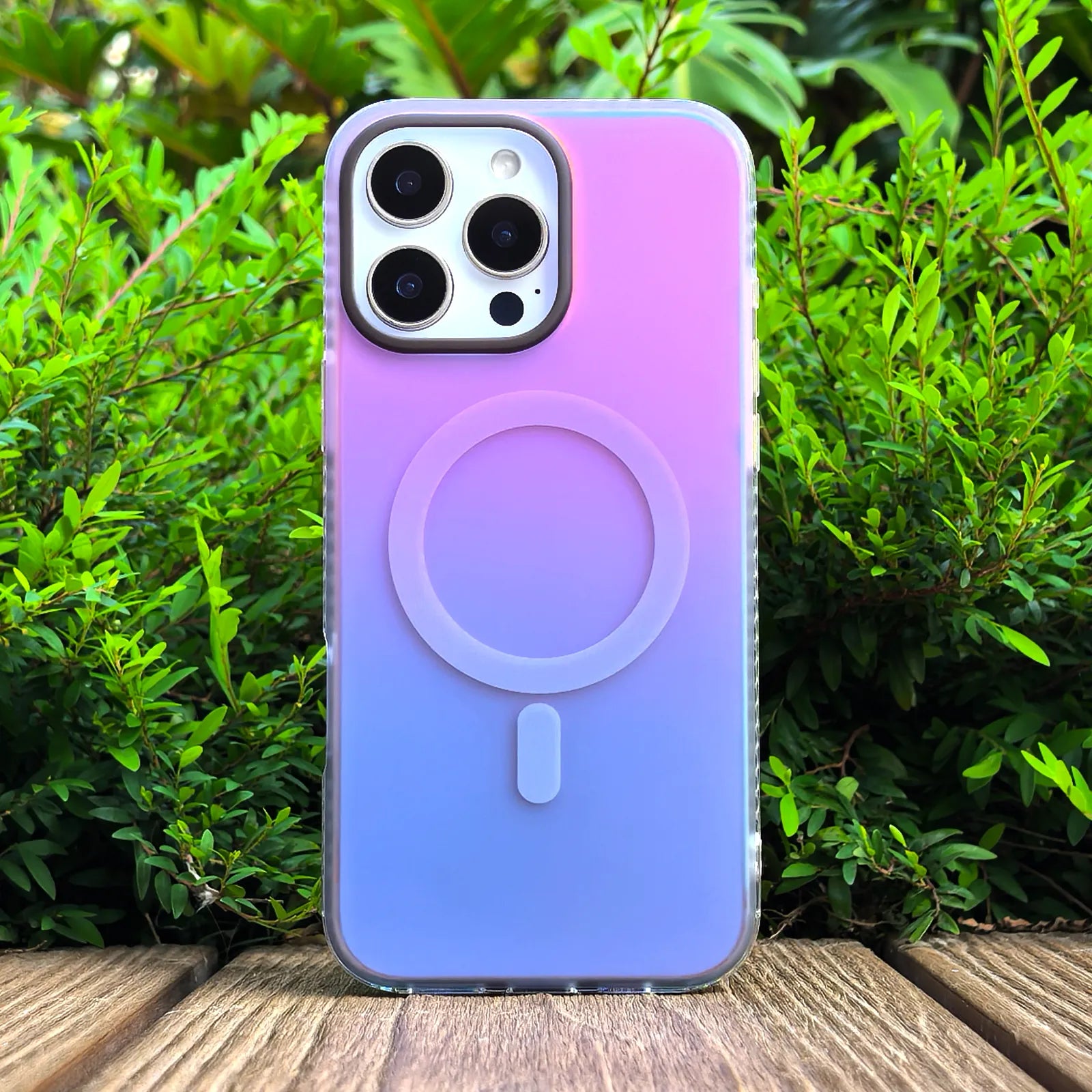 Laser Dazzling Purple&Blue Phone Case MagSafe Grip Set