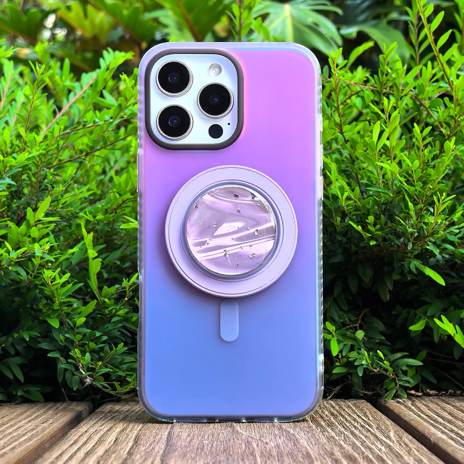 Laser Dazzling Purple&Blue Phone Case MagSafe Grip Set