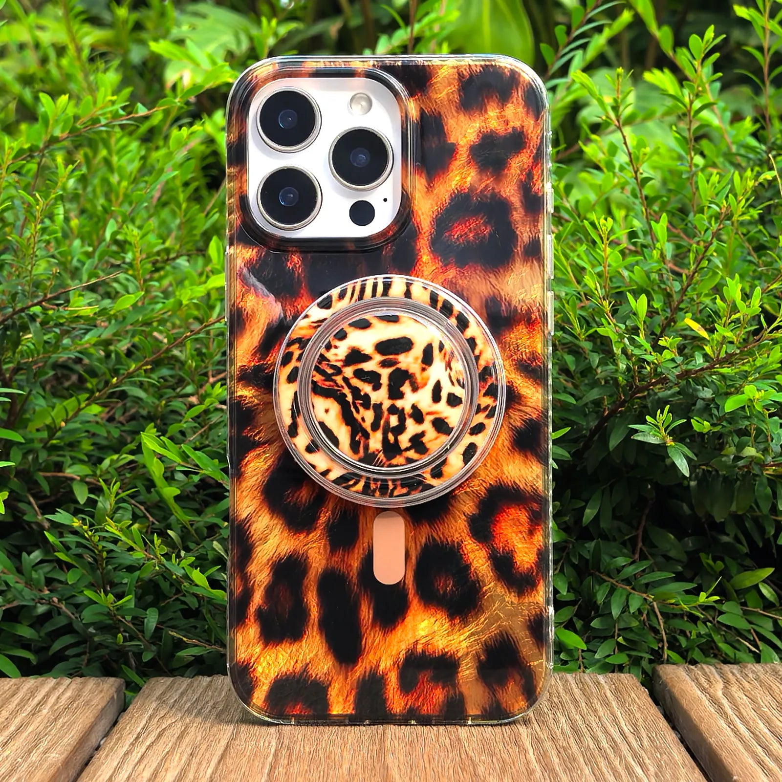 Cool Leopard MagSafe Phone Case Grip Set