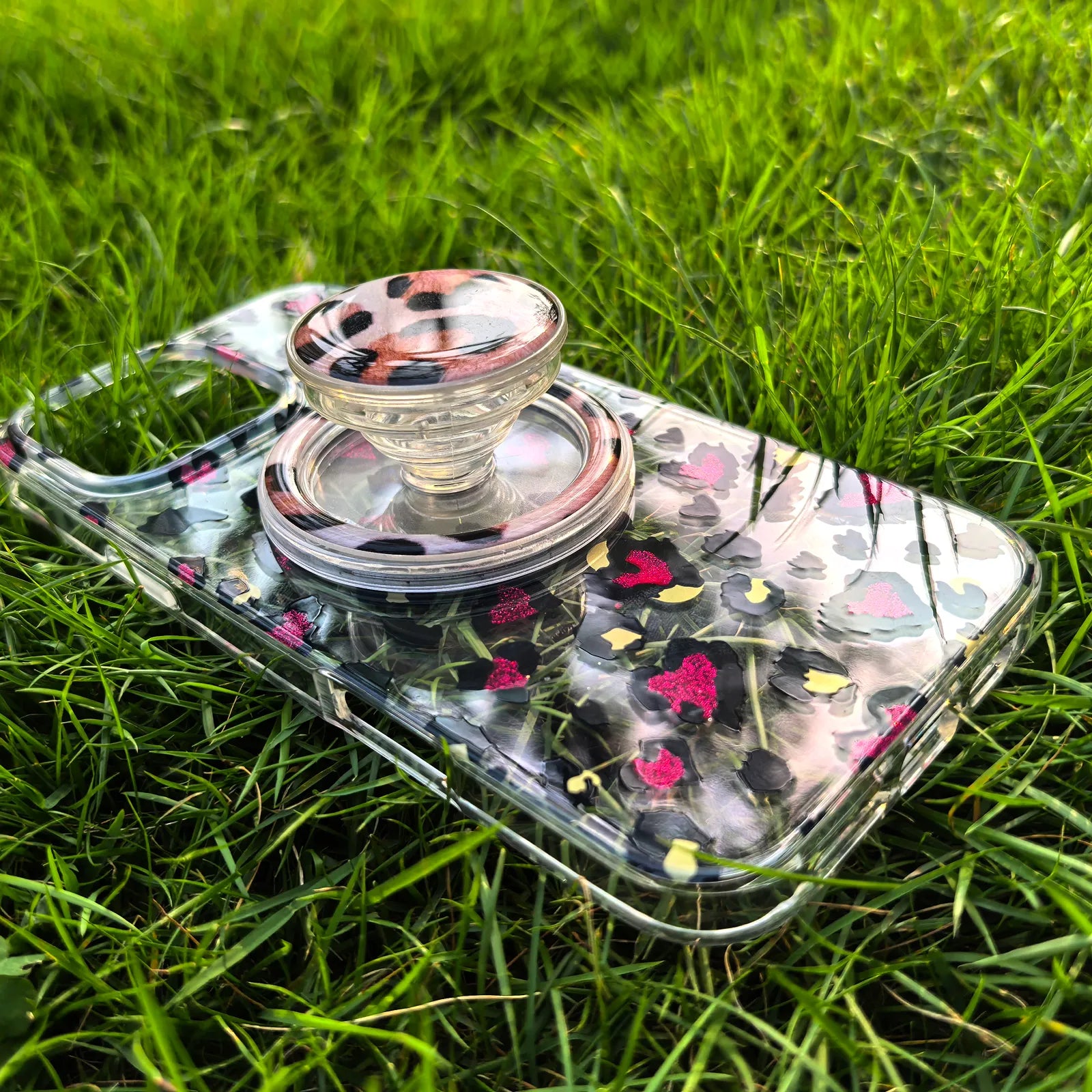 Leopard Rose Red Phone Case MagSafe Grip Set