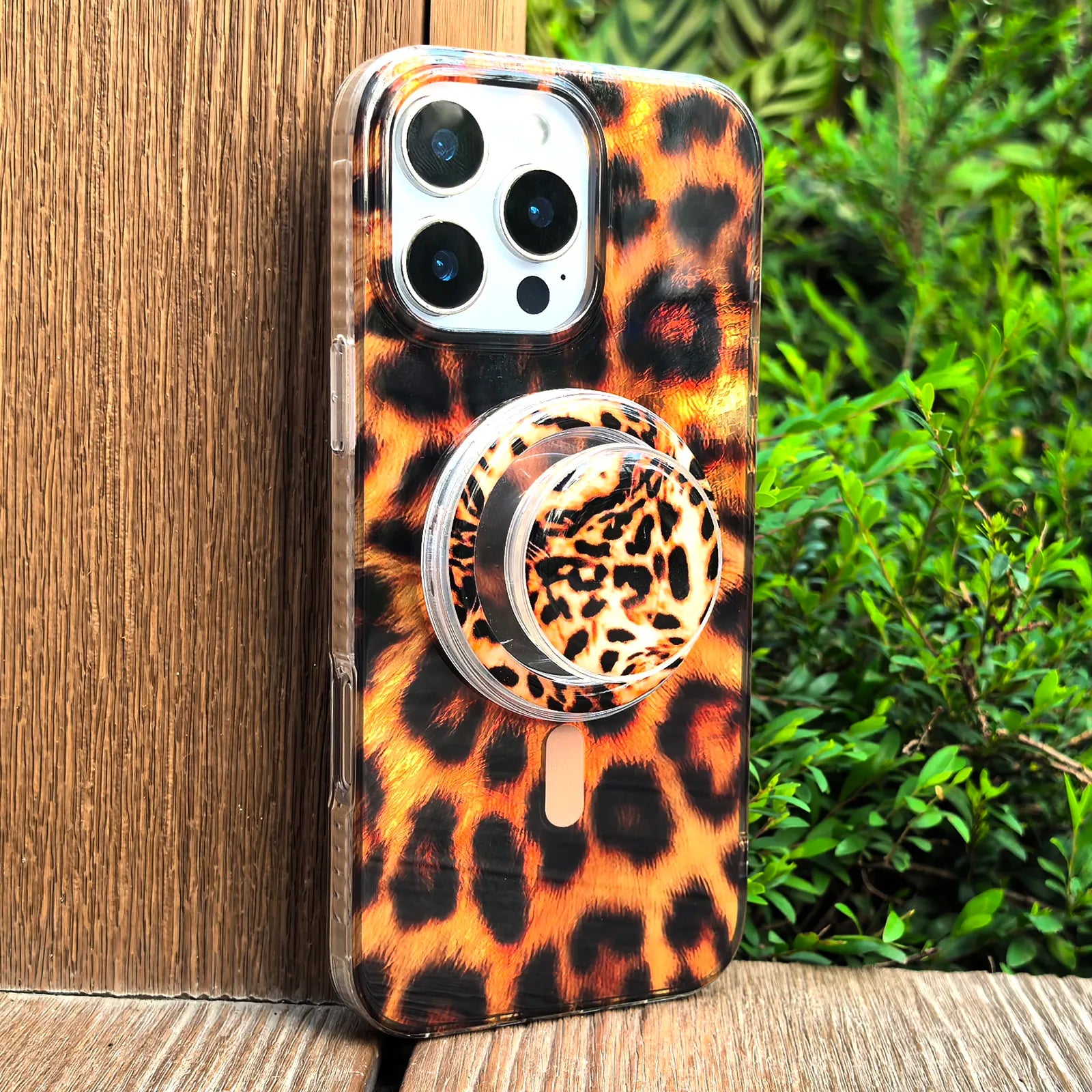Cool Leopard MagSafe Phone Case Grip Set