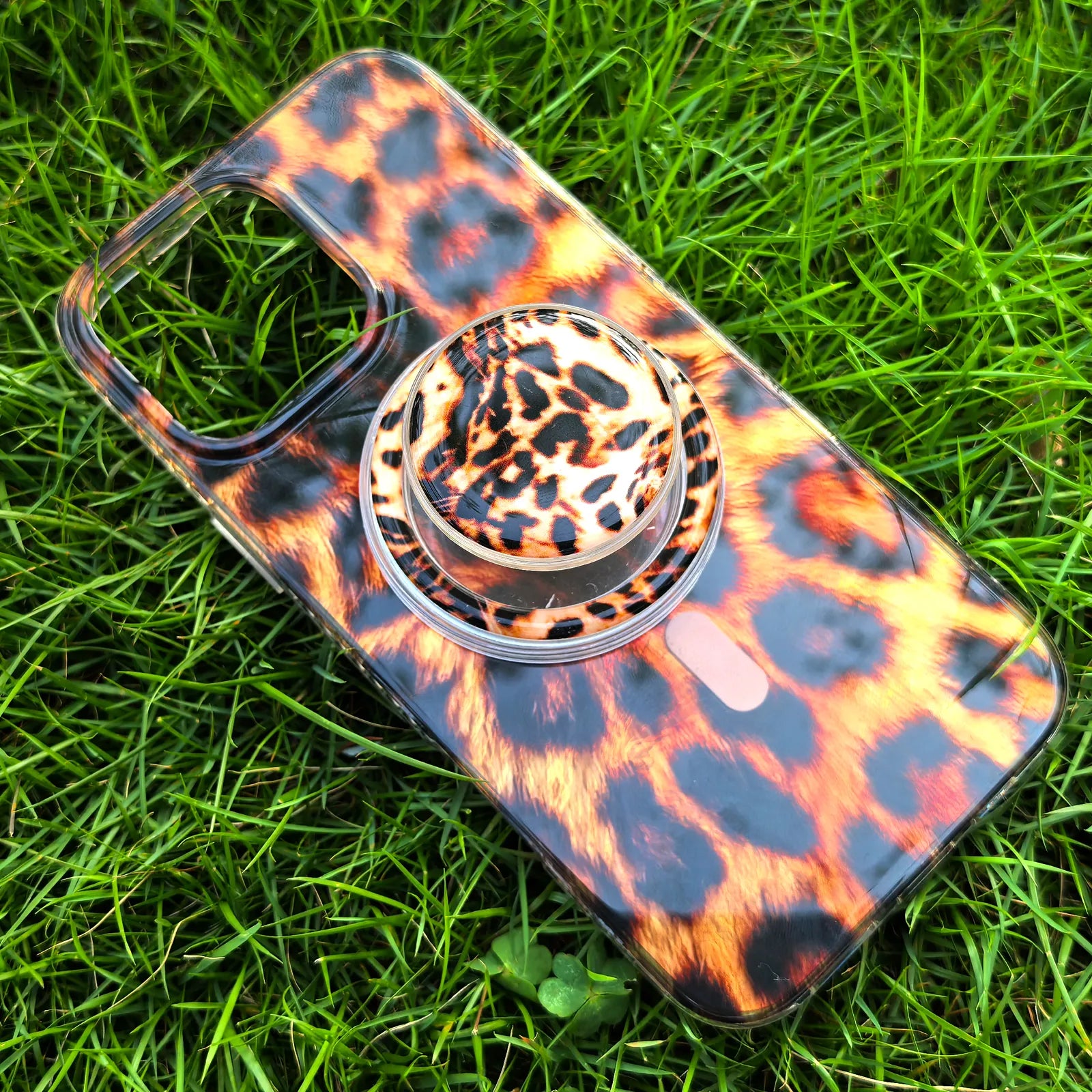 Cool Leopard MagSafe Phone Case Grip Set