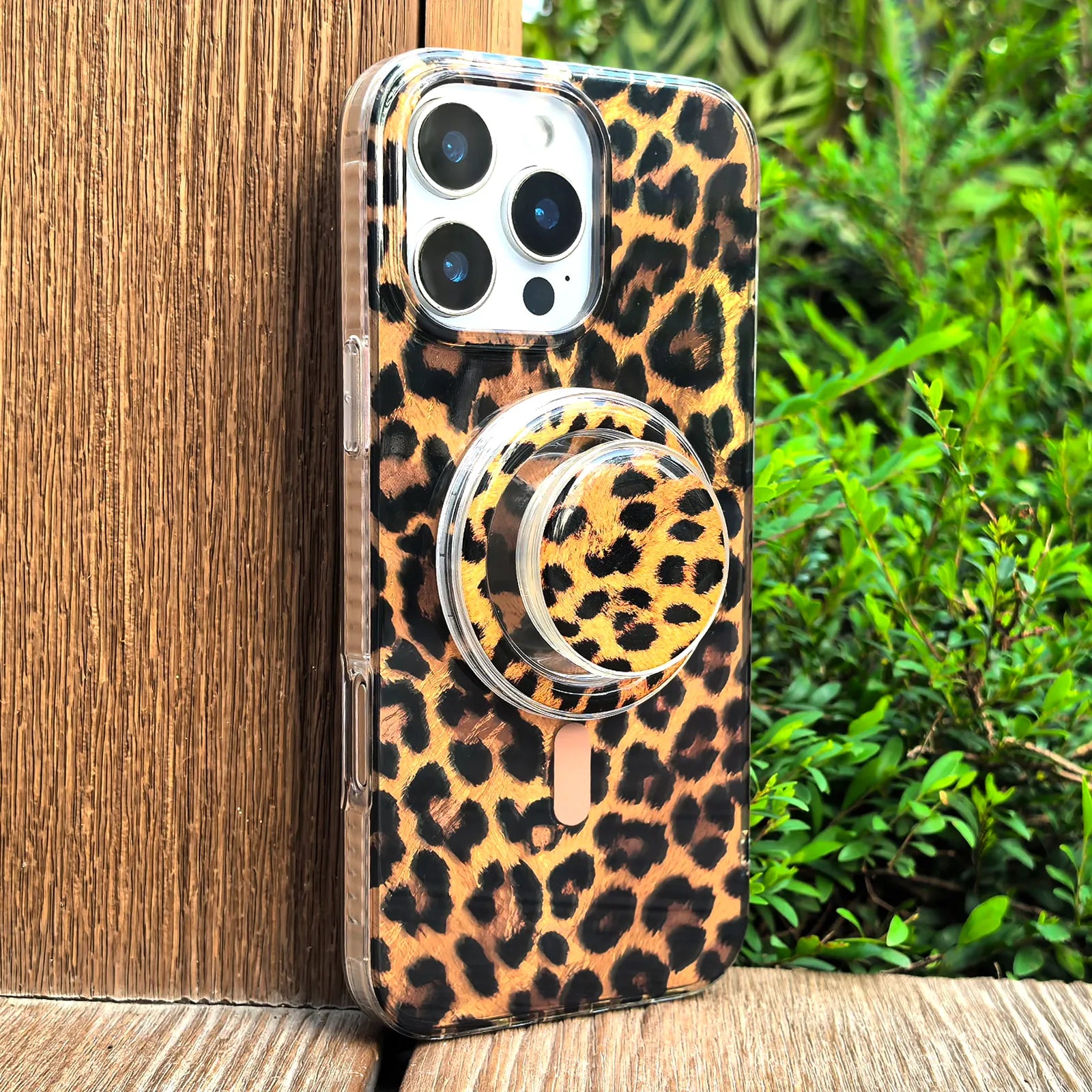 Leopard Print Phone Case MagSafe Grip Set