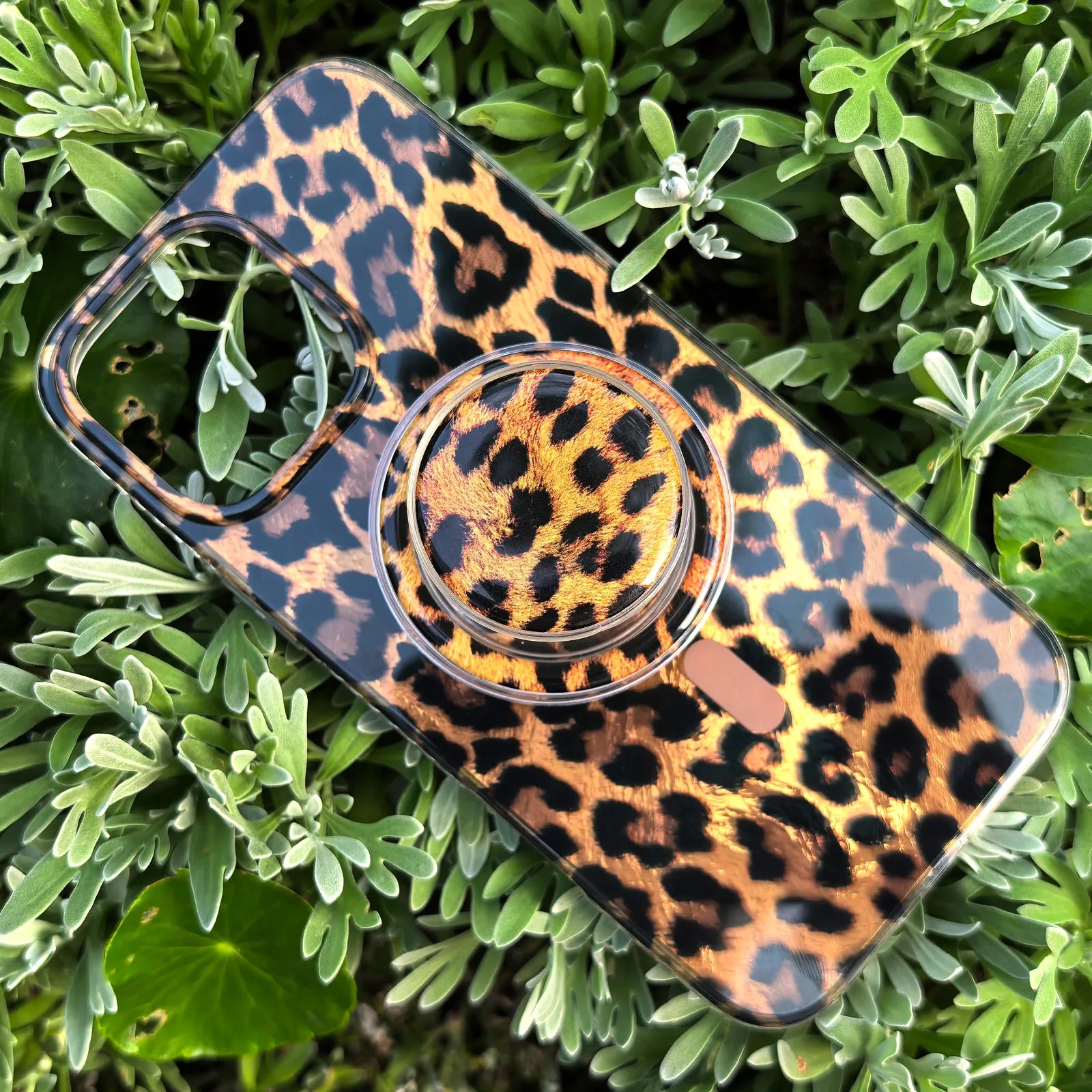 Leopard Print Phone Case MagSafe Grip Set