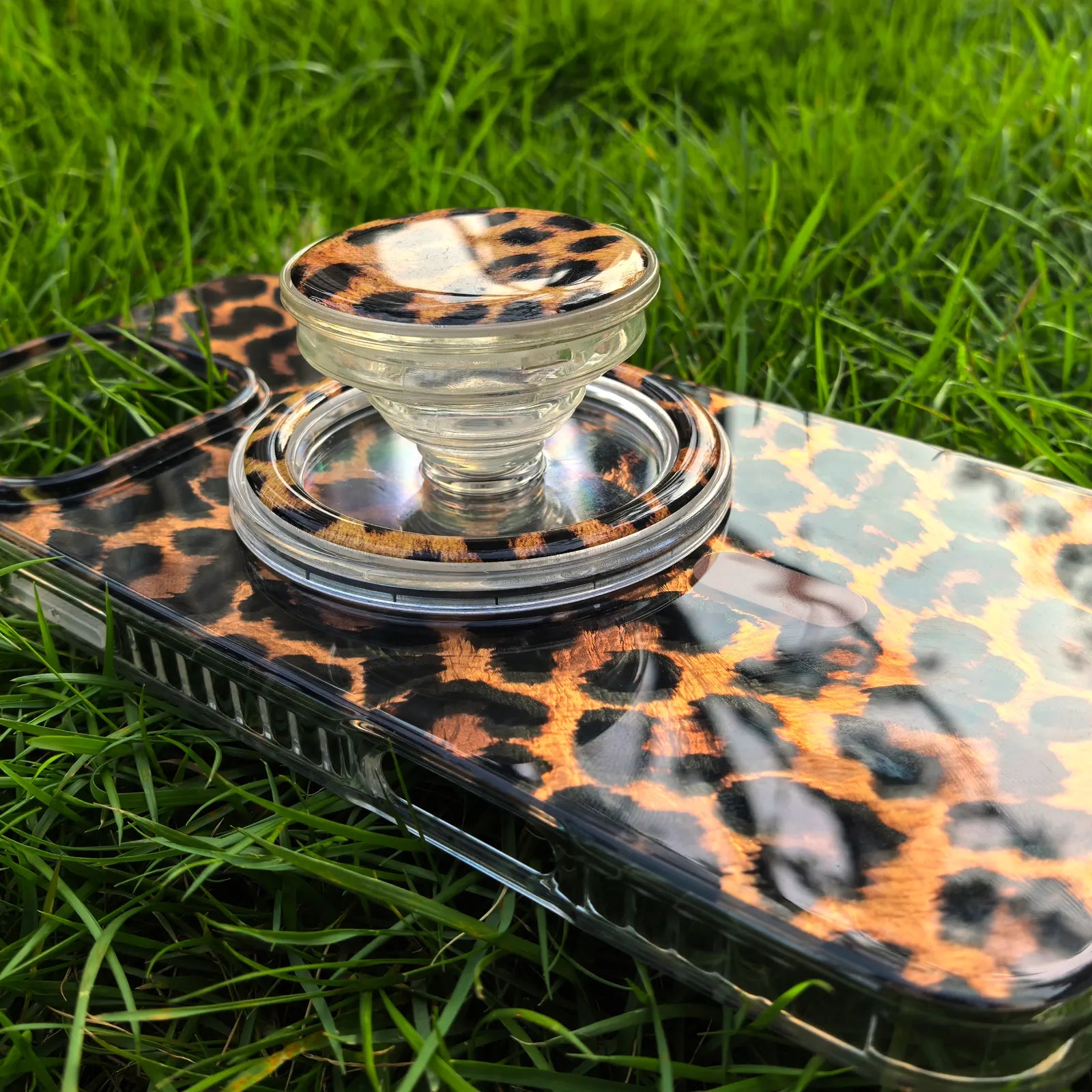 Leopard Print Phone Case MagSafe Grip Set