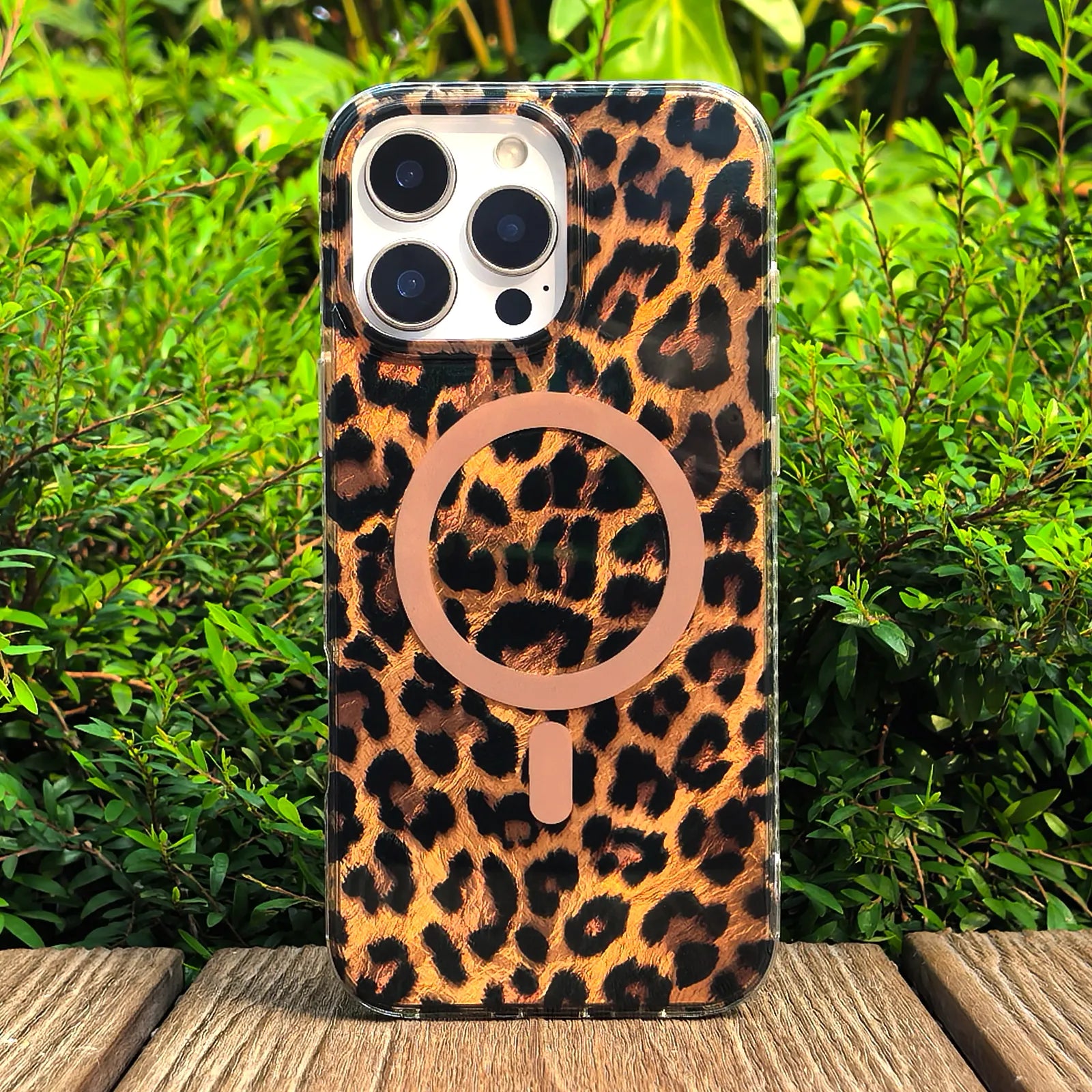 Leopard Print Phone Case MagSafe Grip Set