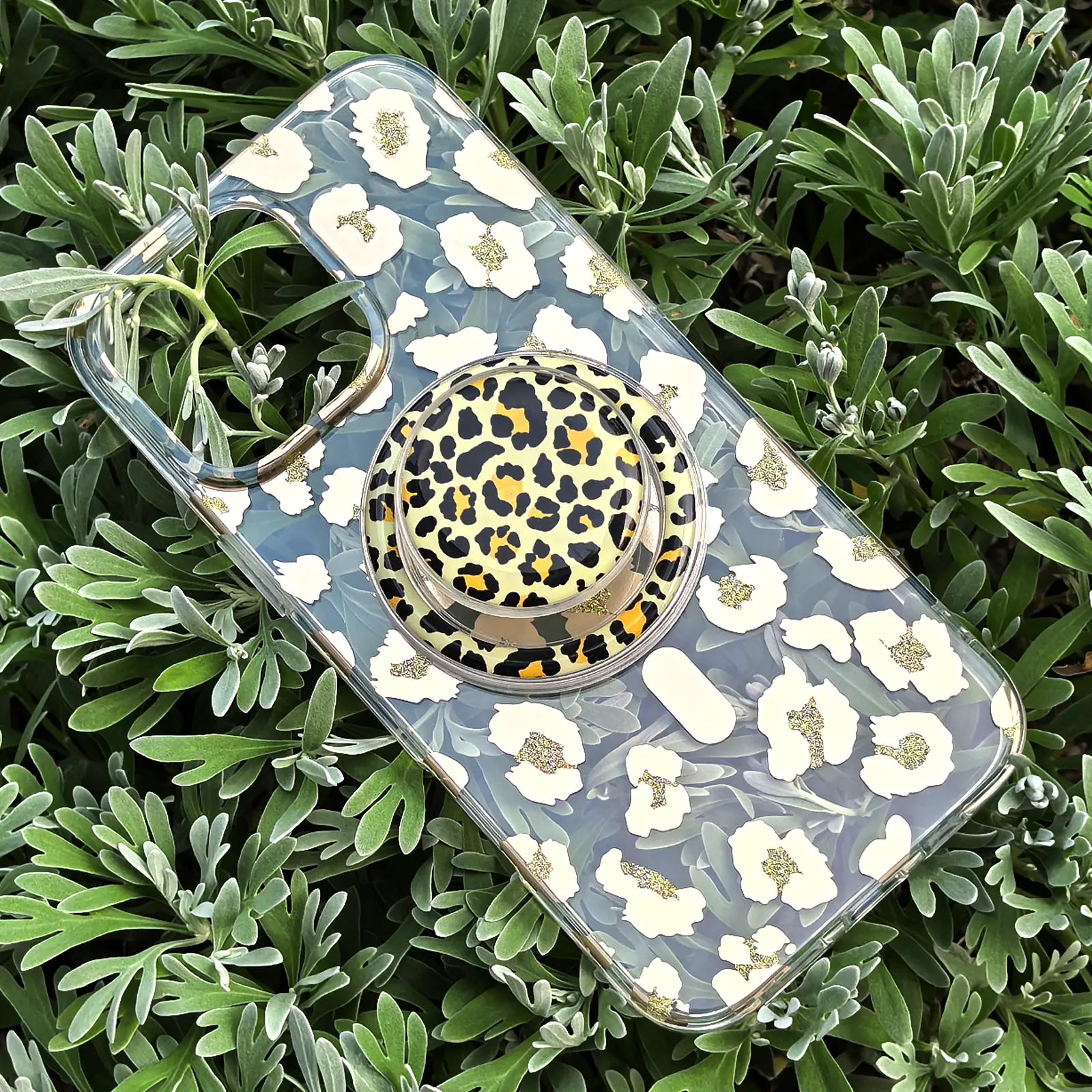 Leopard Gold Phone Case MagSafe Grip Set