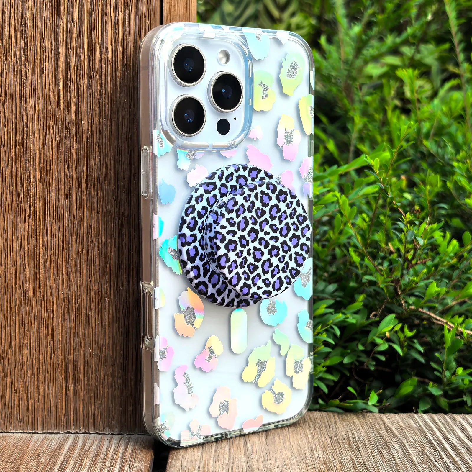Leopard Colorful Phone Case MagSafe Grip Set