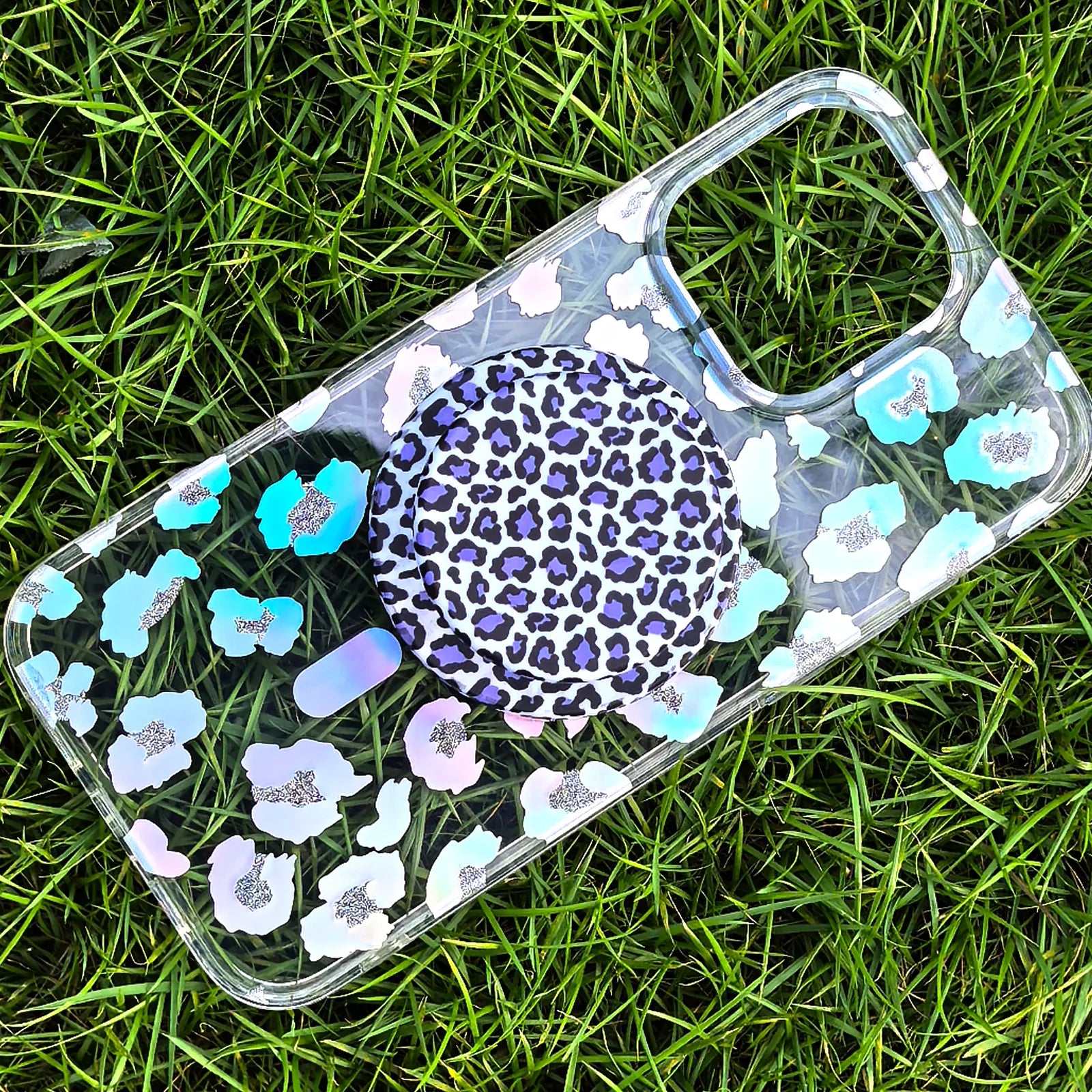 Leopard Colorful Phone Case MagSafe Grip Set